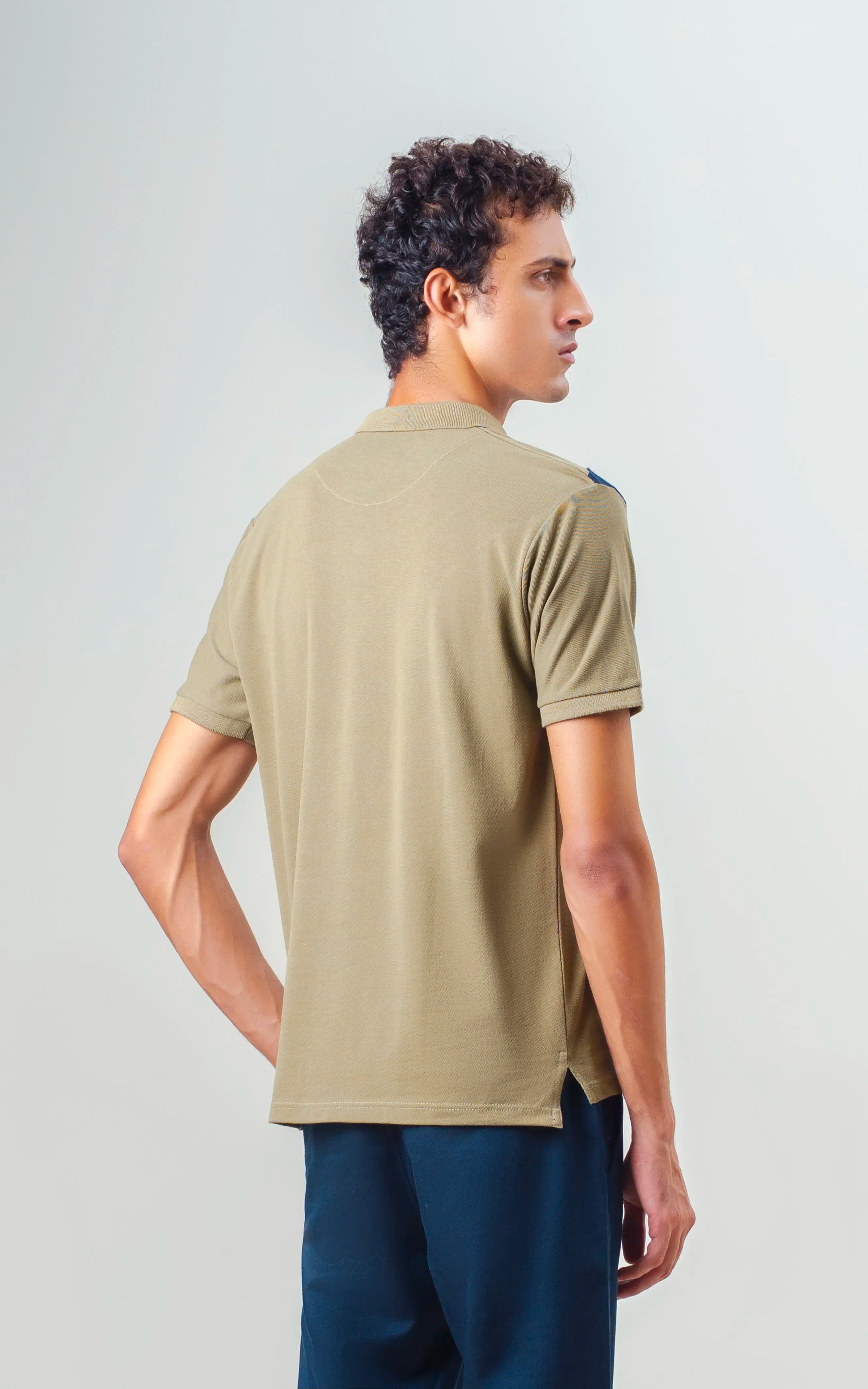 CUT & SEW POLO SHIRT GREEN