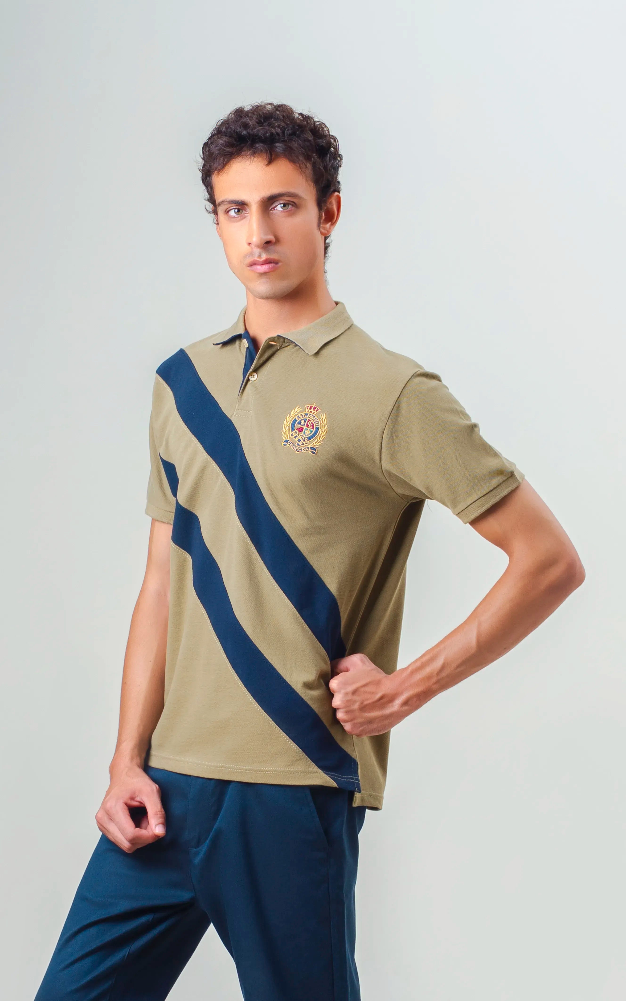 CUT & SEW POLO SHIRT GREEN