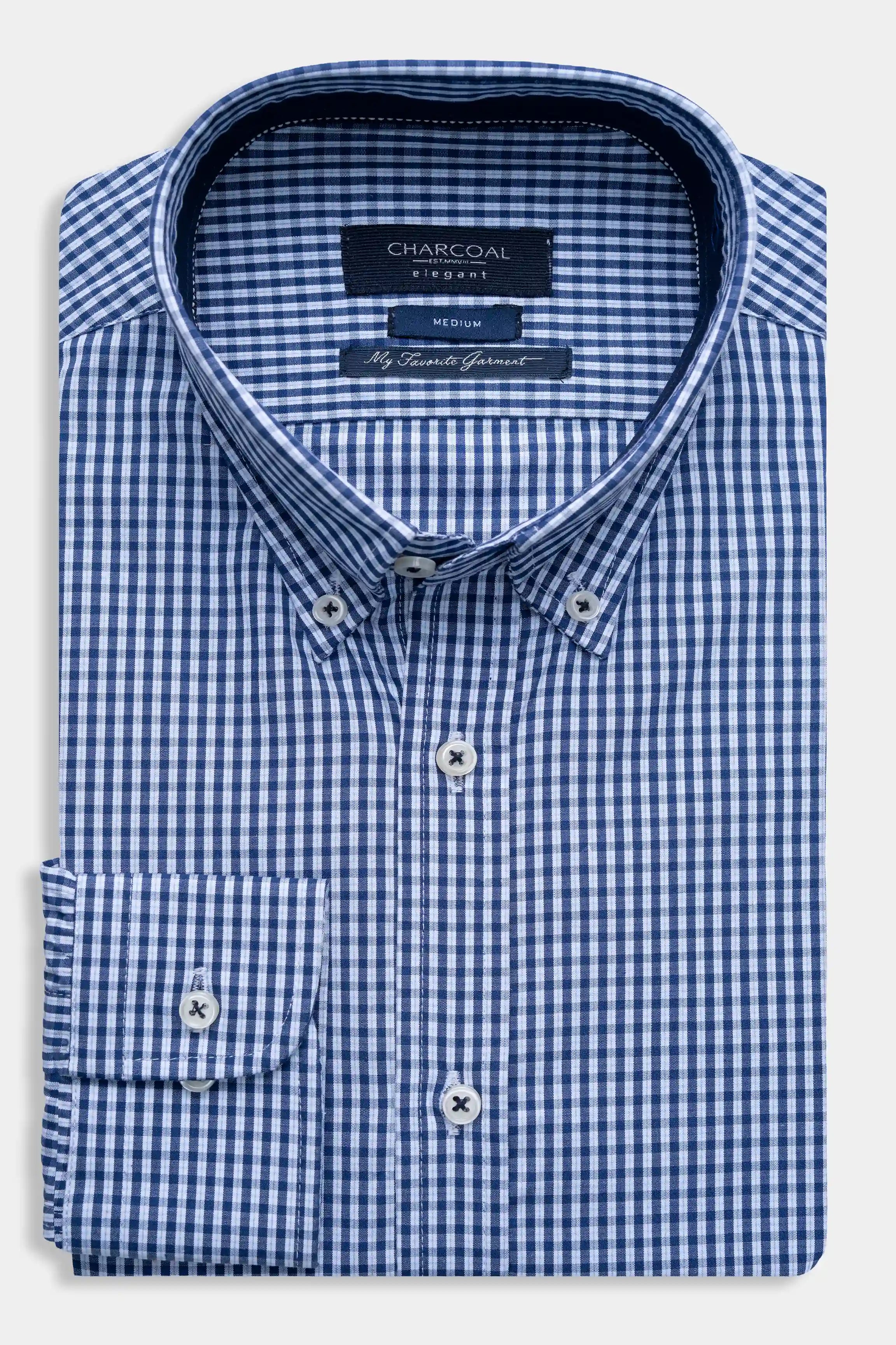SEMI FORMAL SHIRT NAVY CHECK