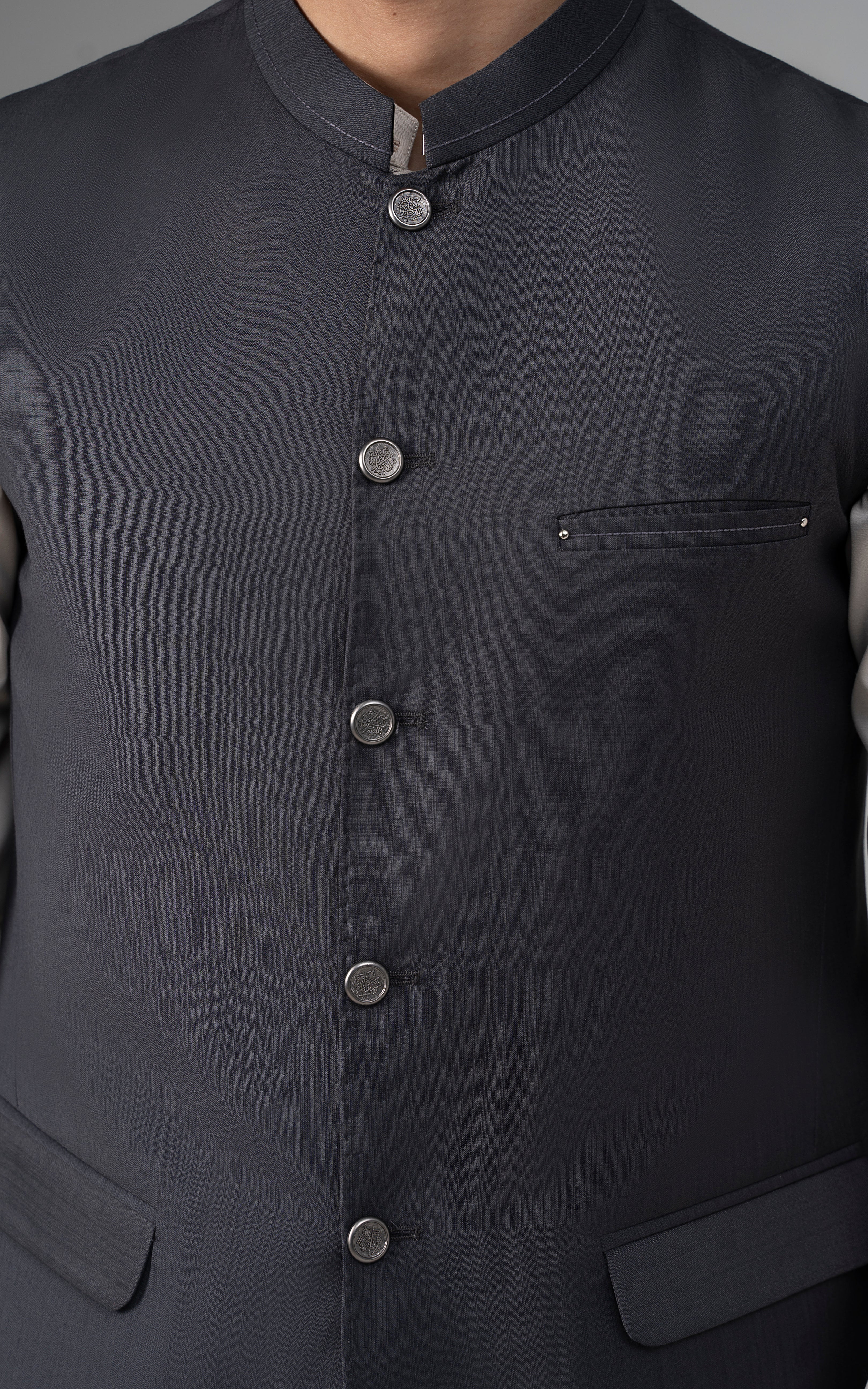 TROPICAL WAISTCOAT -SIGNATURE COLLECTION MID GREY