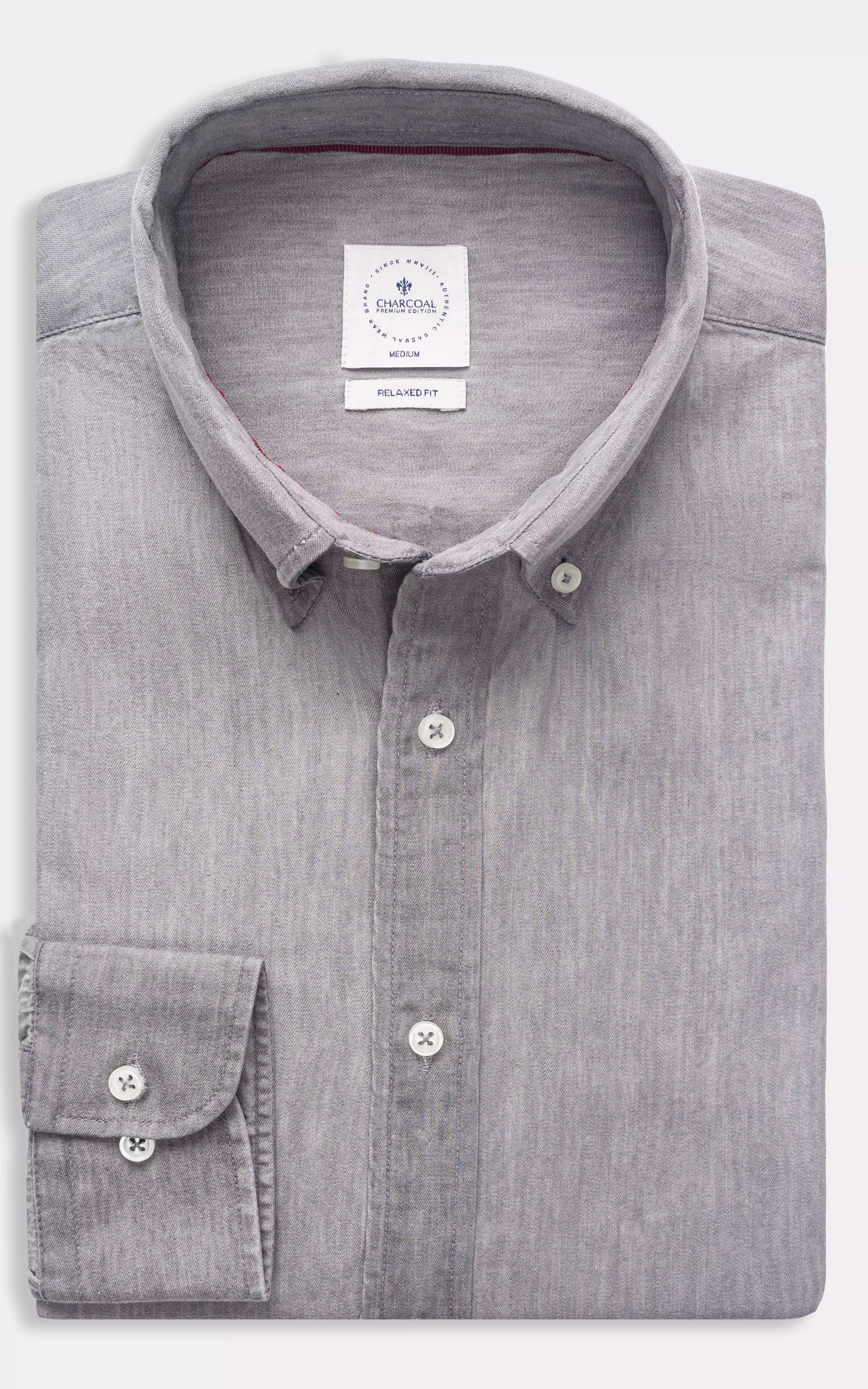 RELAXED FIT DENIM SHIRT GREY
