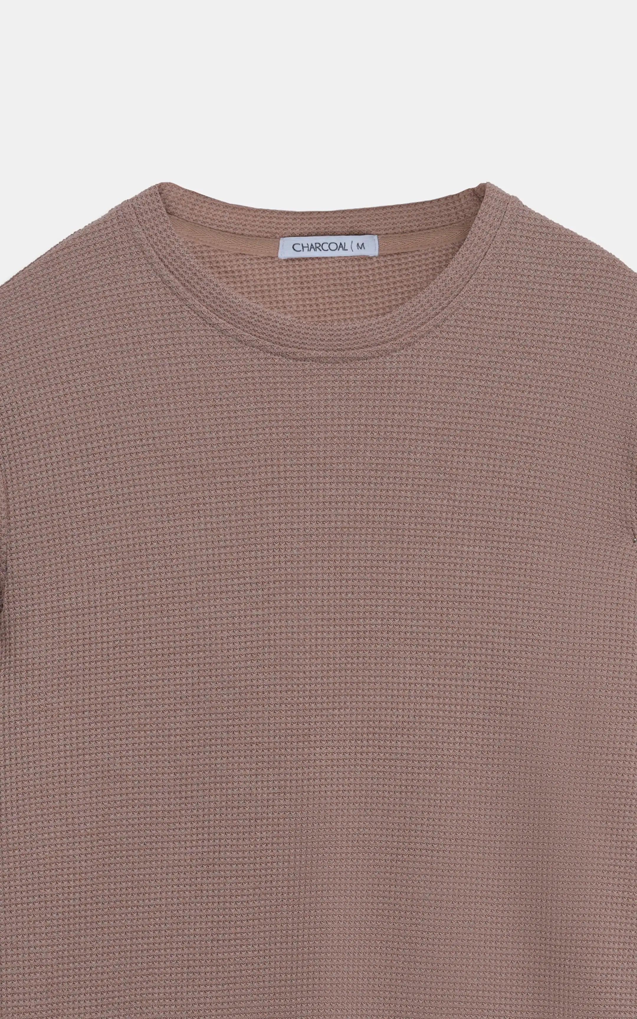 REGULAR FIT WAFFLE CREW NECK T SHIRT VINTAGE COPPER