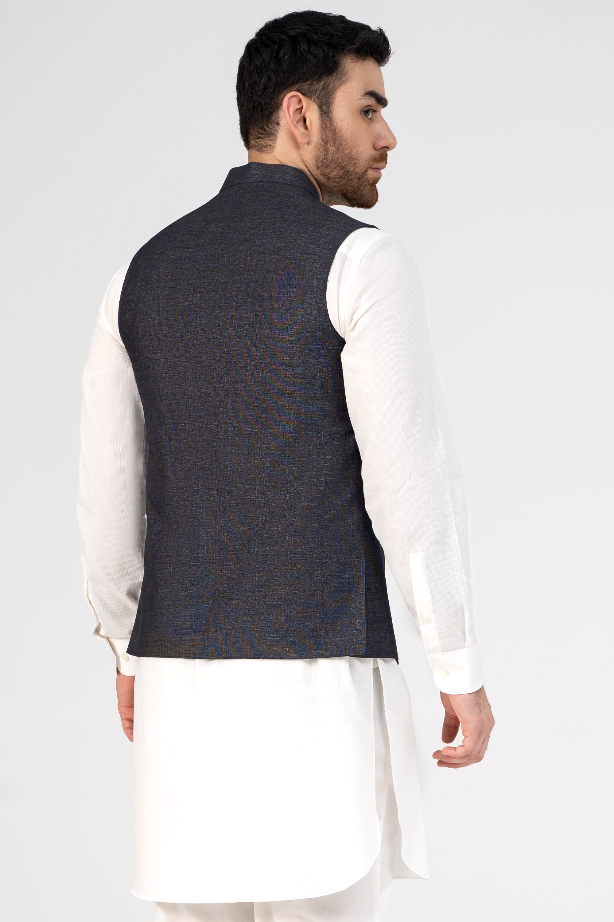 PREMIUM COTTON BLENDED WAISTCOAT DARK DENIM