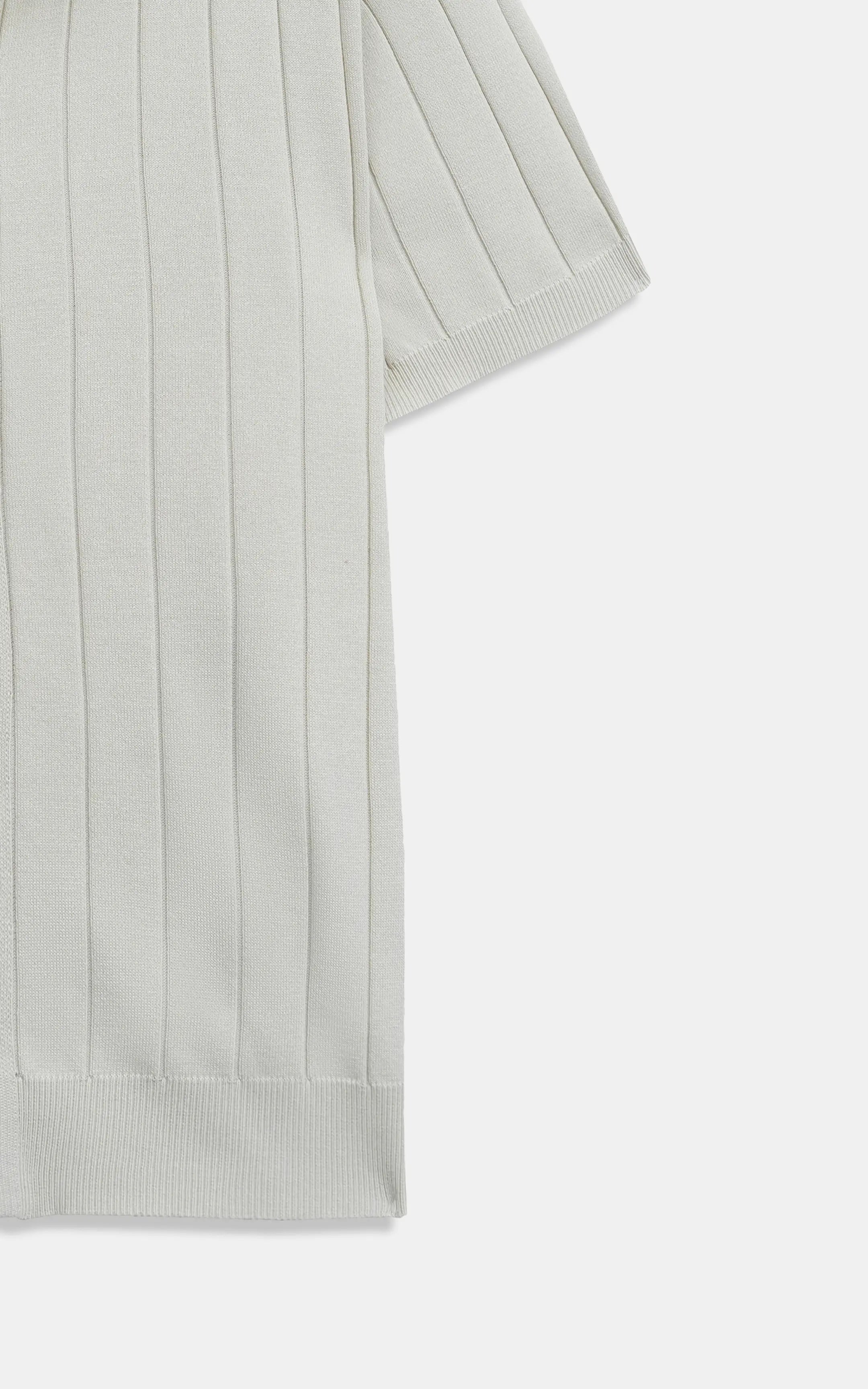 HALF SLEEVE CABLE KNIT CASUAL SHIRT BEIGE