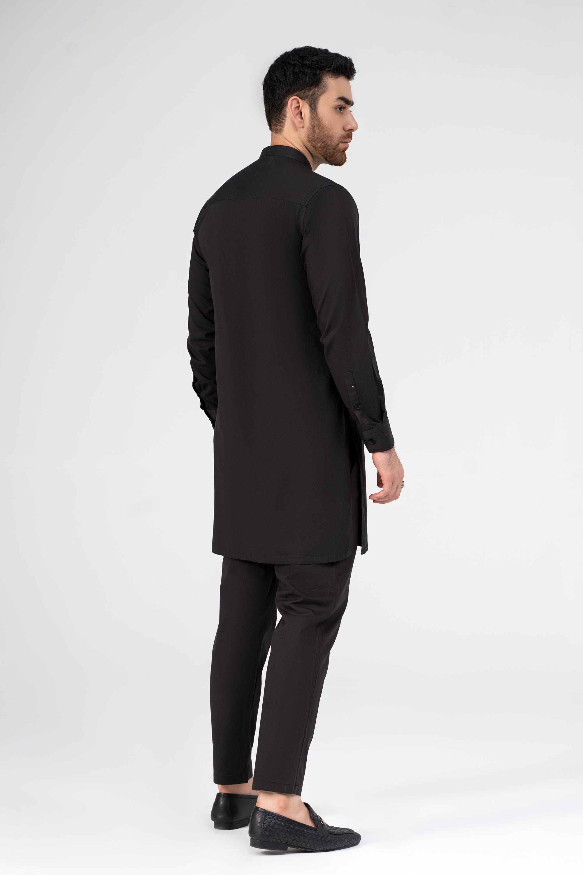 TWILL COTTON KURTA PAJAMA BLACK