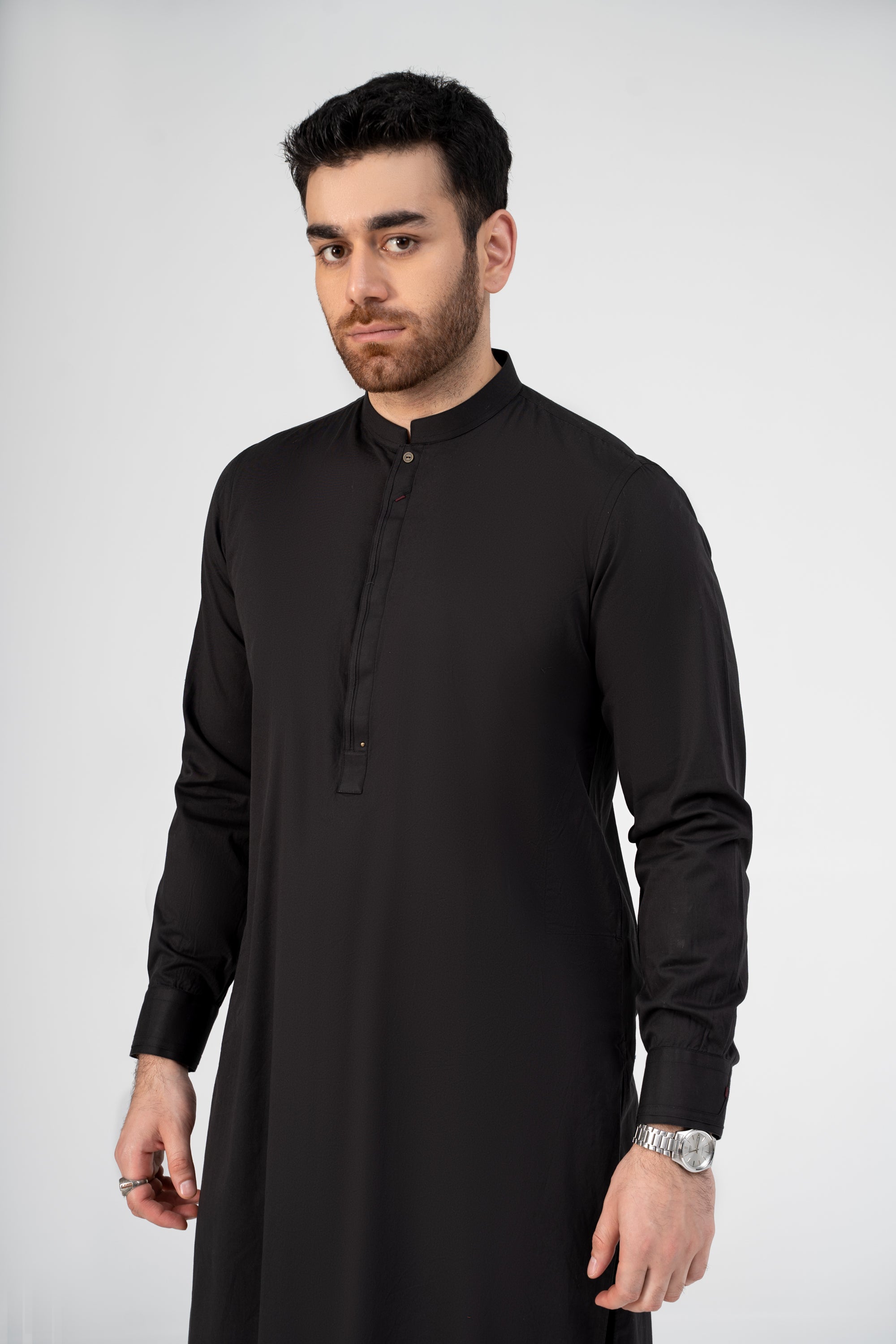 TWILL COTTON KURTA PAJAMA BLACK