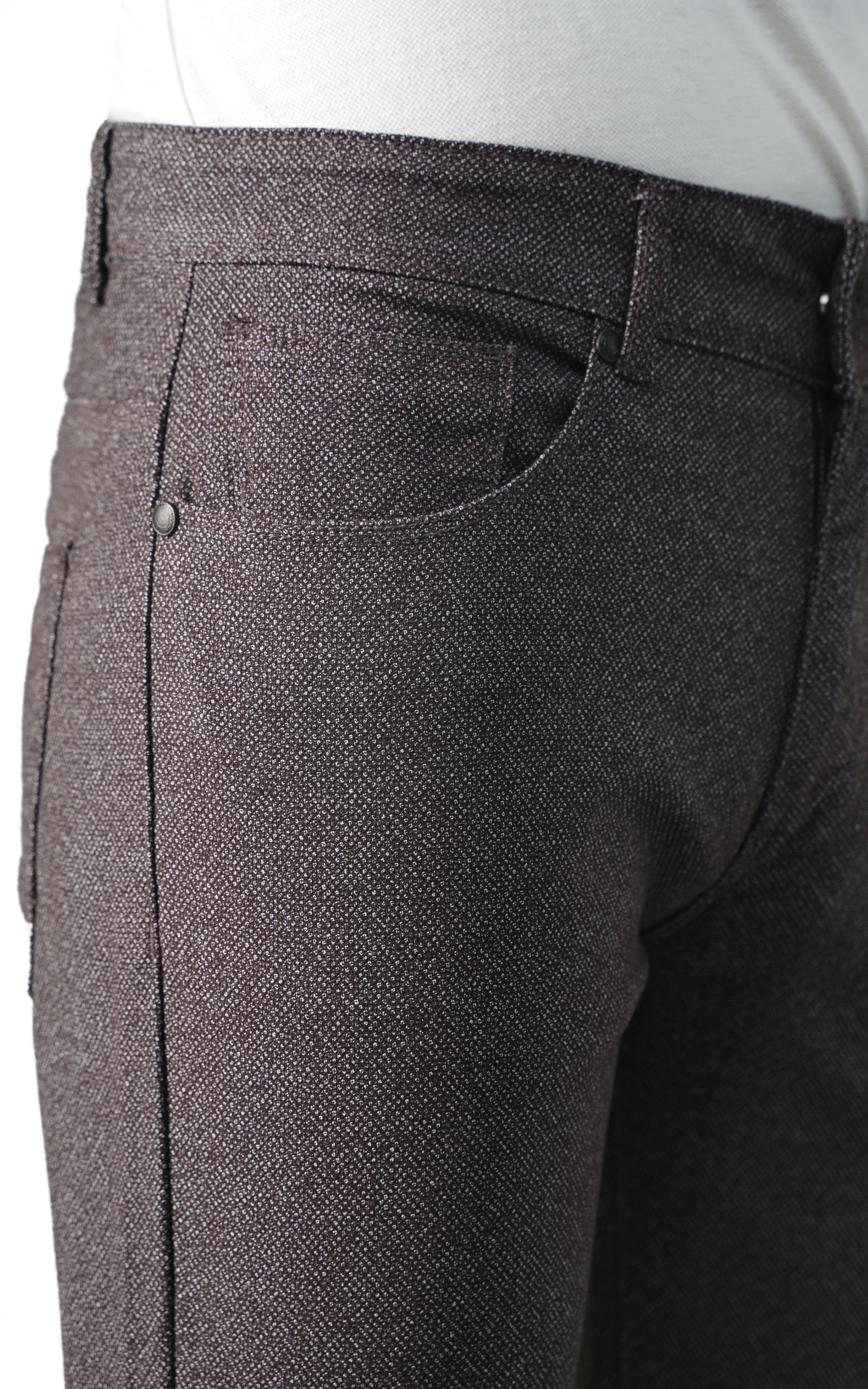 MELANGE 5-POCKET PANT BROWN