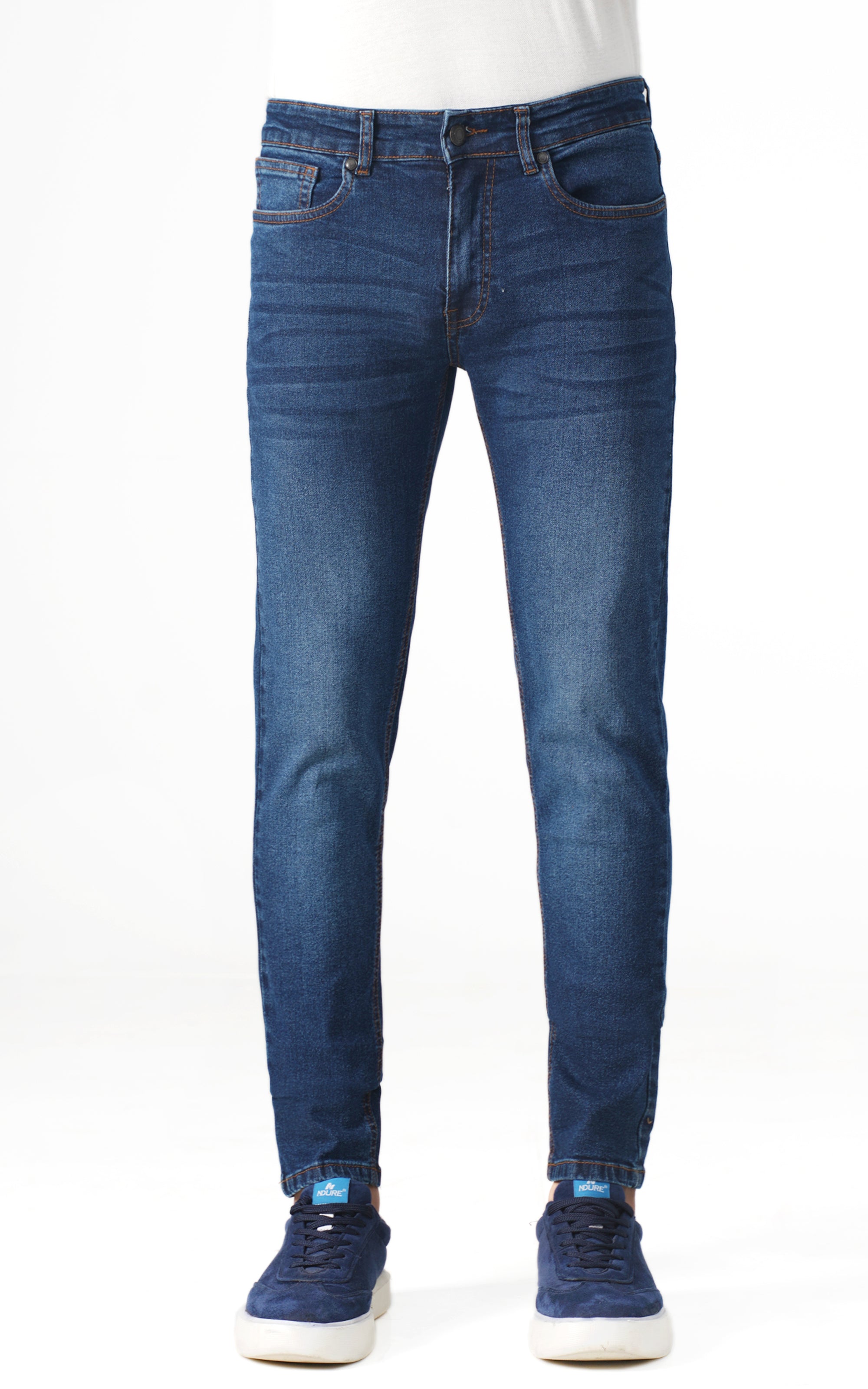 SLIM LEG DENIM JEANS DARK BLUE
