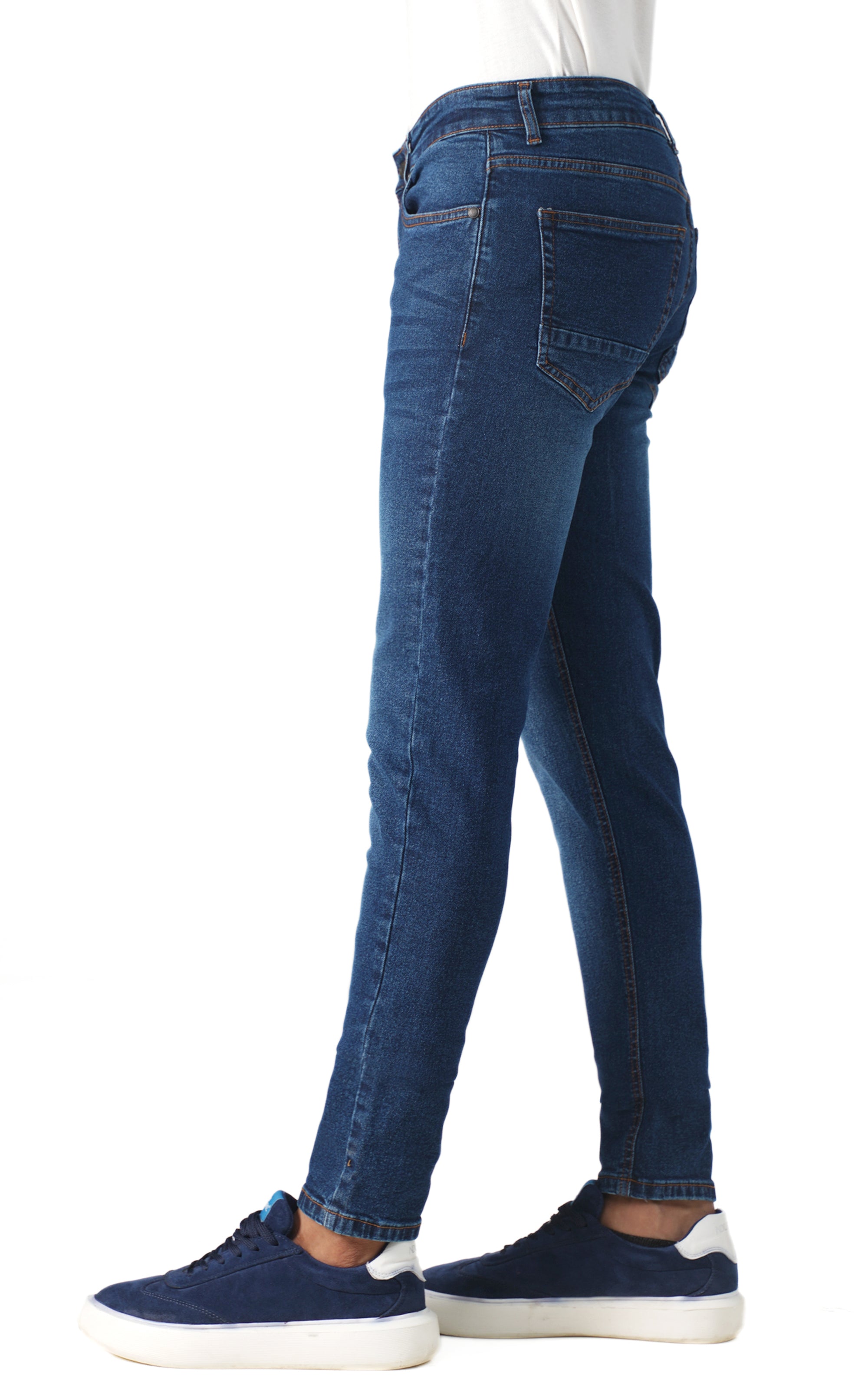 SLIM LEG DENIM JEANS DARK BLUE