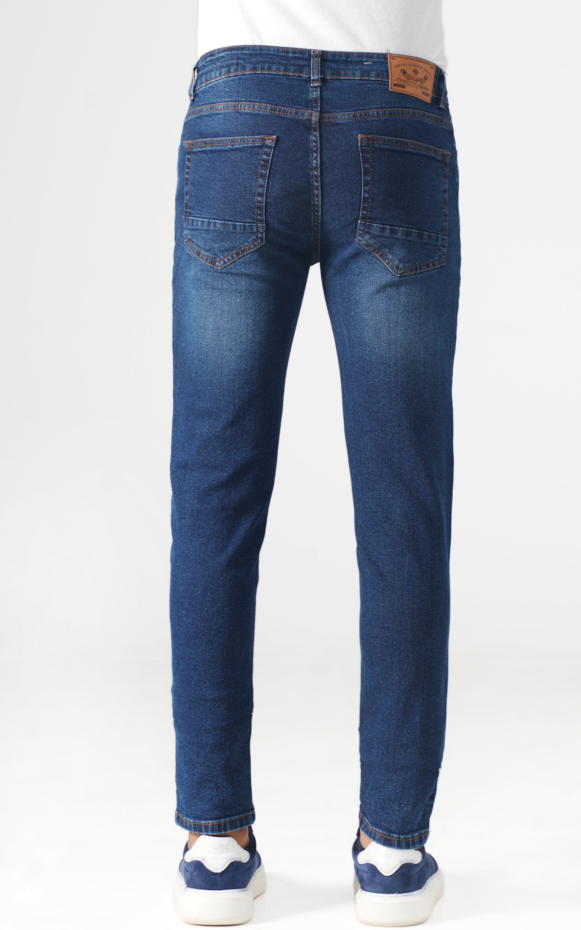 SLIM LEG DENIM JEANS DARK BLUE