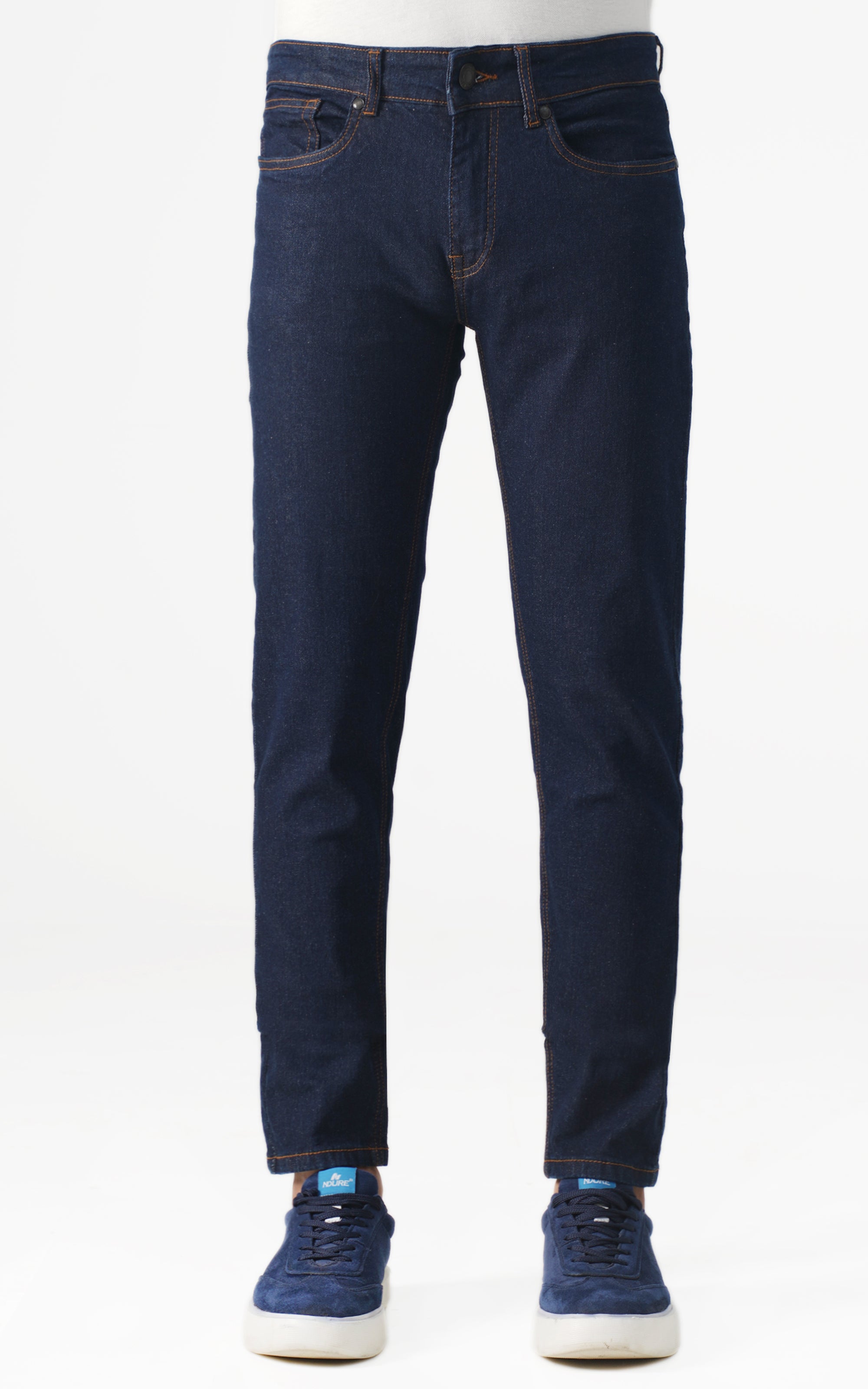 SLIM LEG DENIM JEANS DARK BLUE