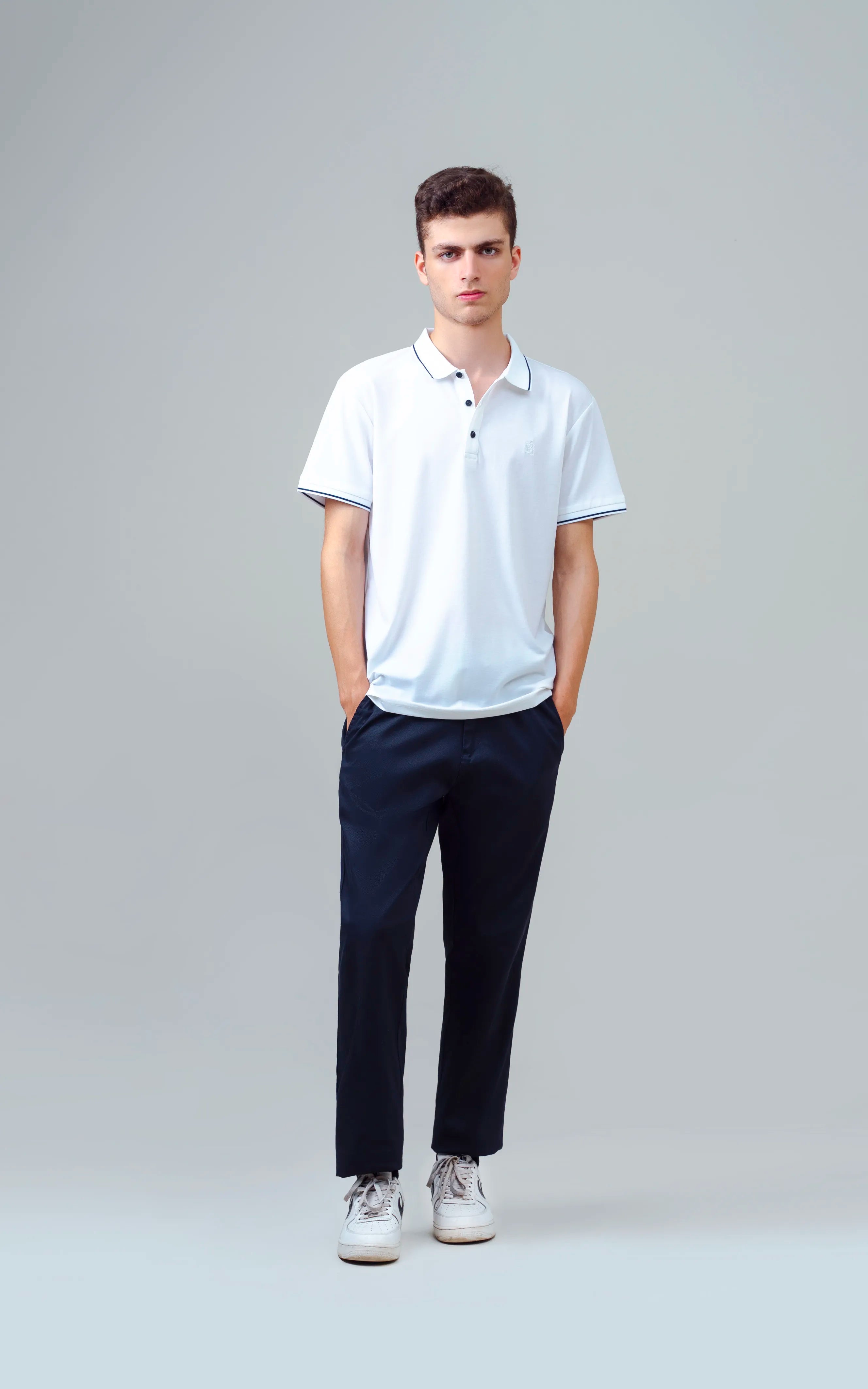 EXECUTIVE TIPPING POLO OFF WHITE