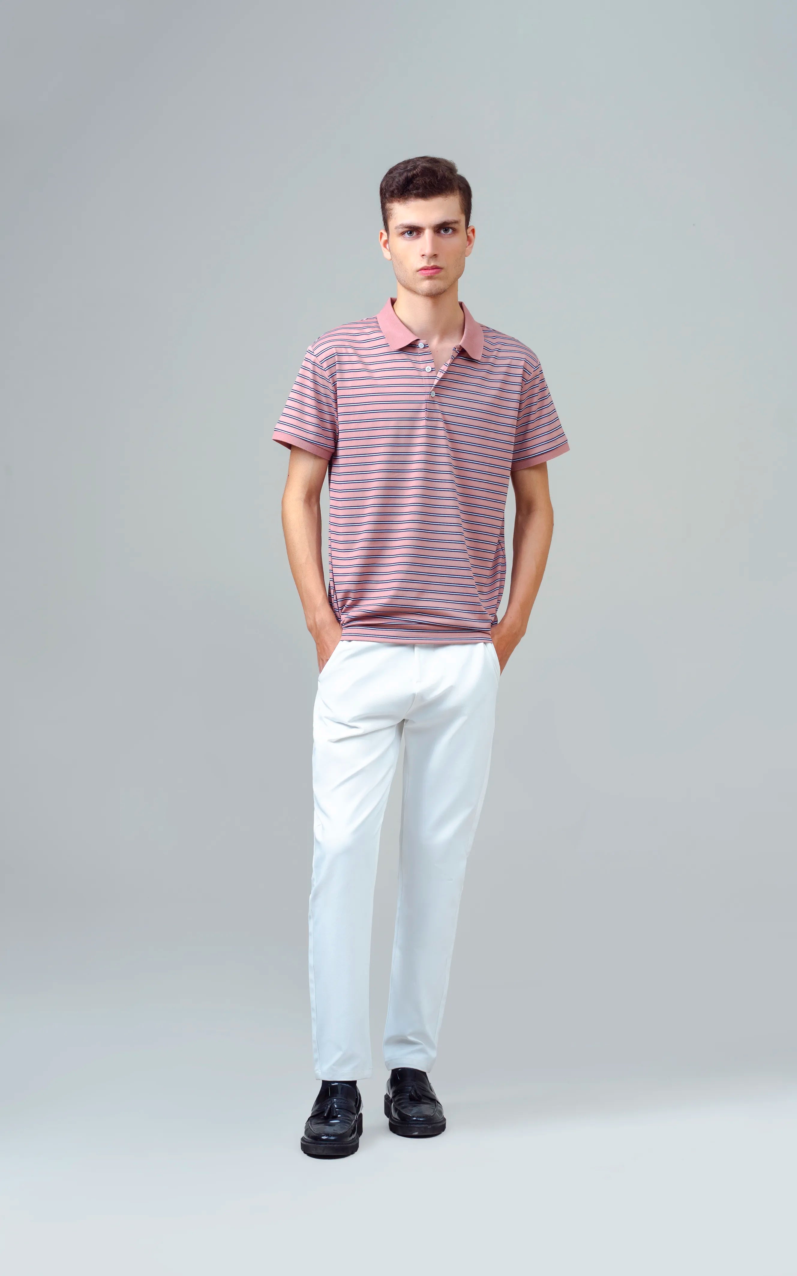 EXECUTIVE STRIPED POLO T PINK