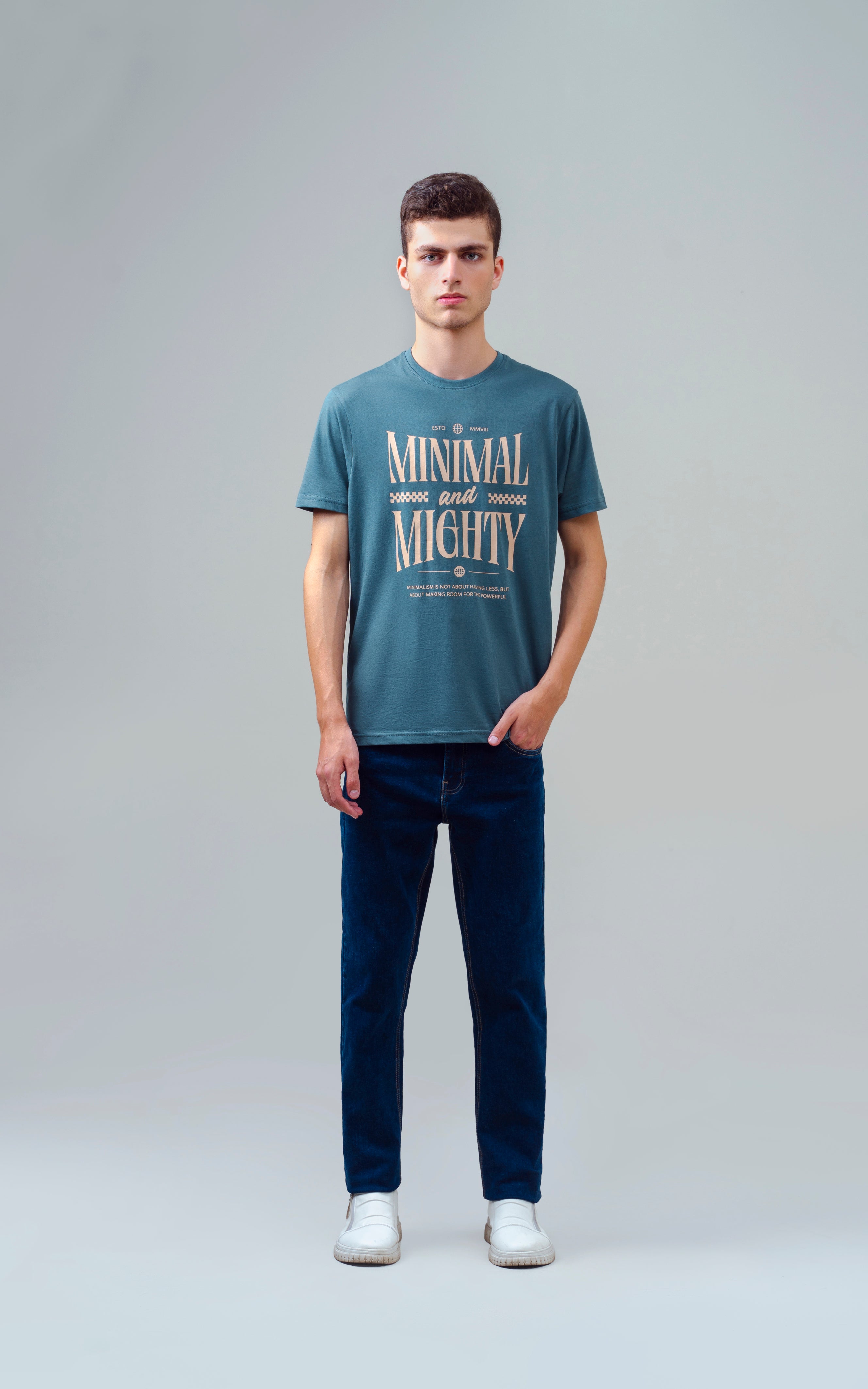 REGULAR FIT GRAPHIC T-SHIRT SEA GREEN