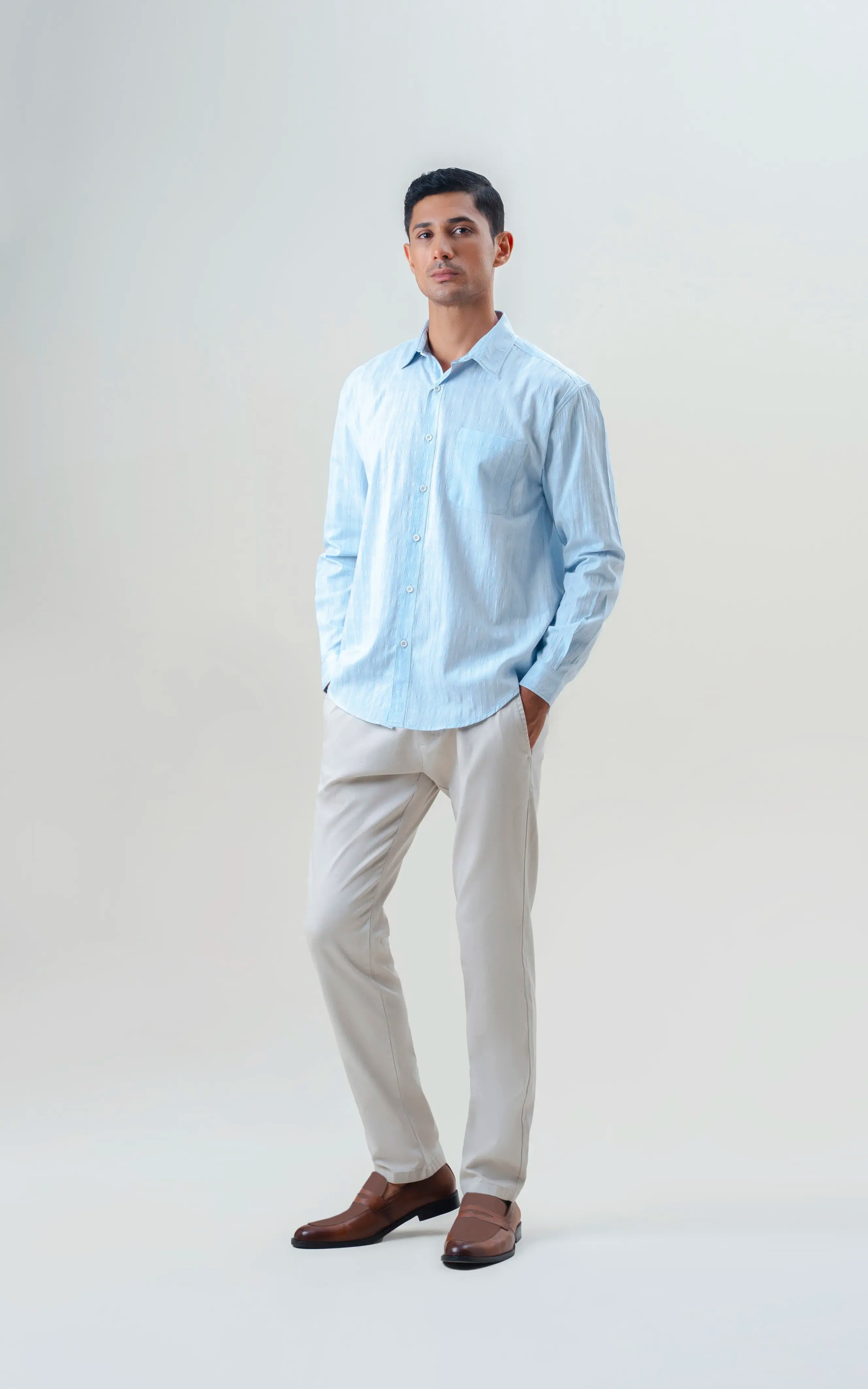 REGULAR FIT CHECKED SHIRT SKY BLUE CHECK