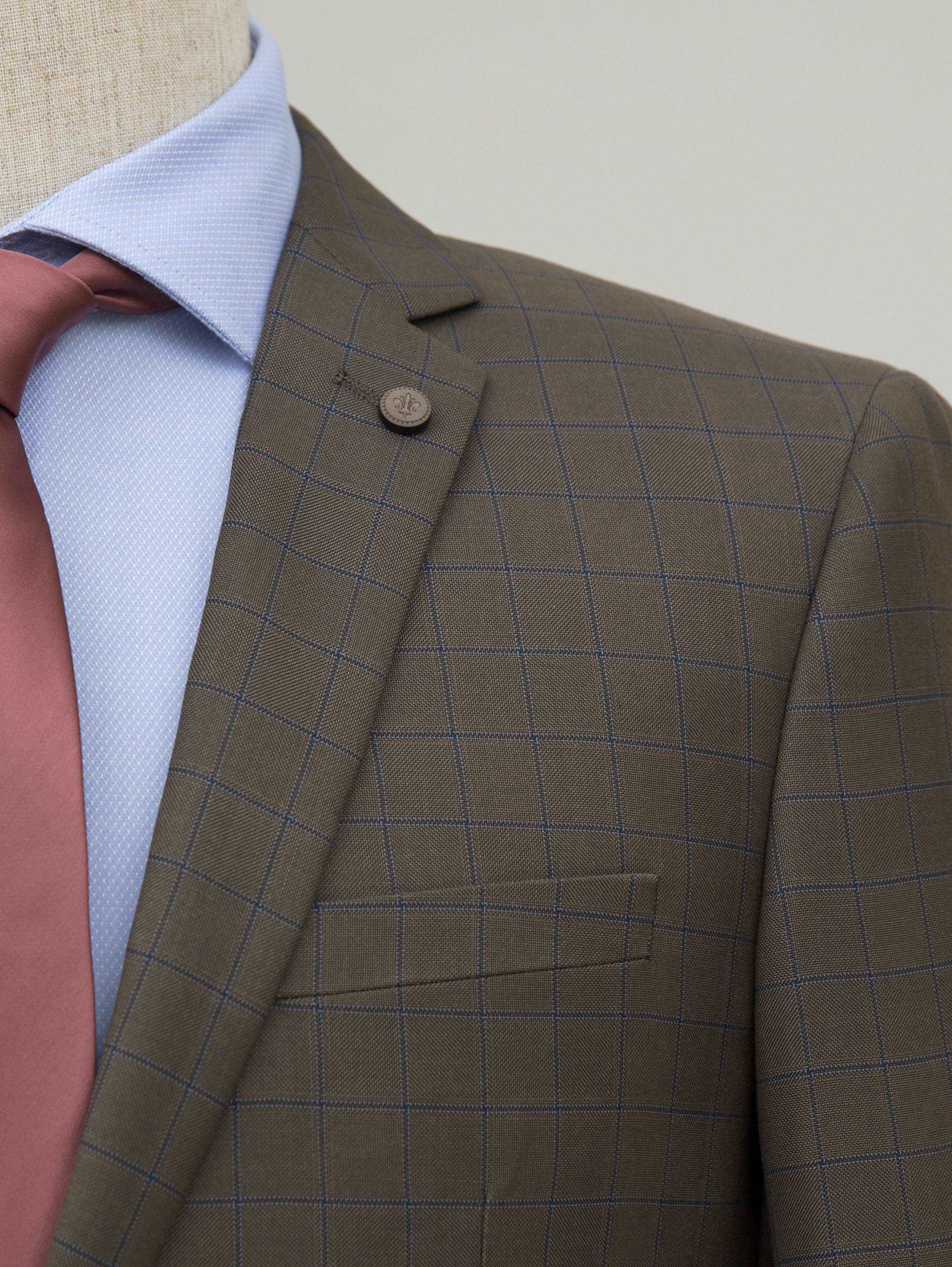 2 PIECE SUIT BLUE BROWN at Charcoal Clothing