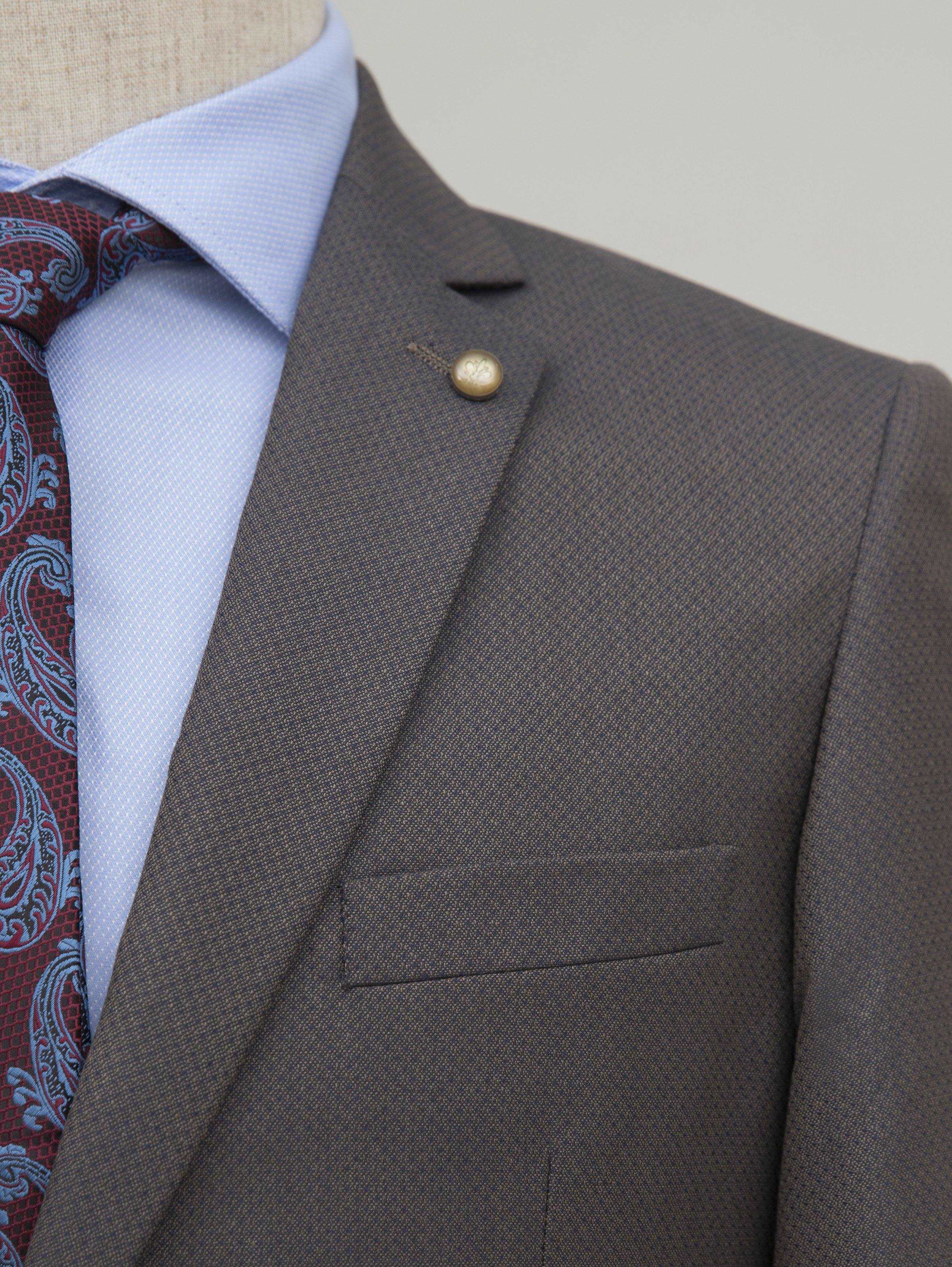 2 PIECE SUIT BROWN BLUE at Charcoal Clothing