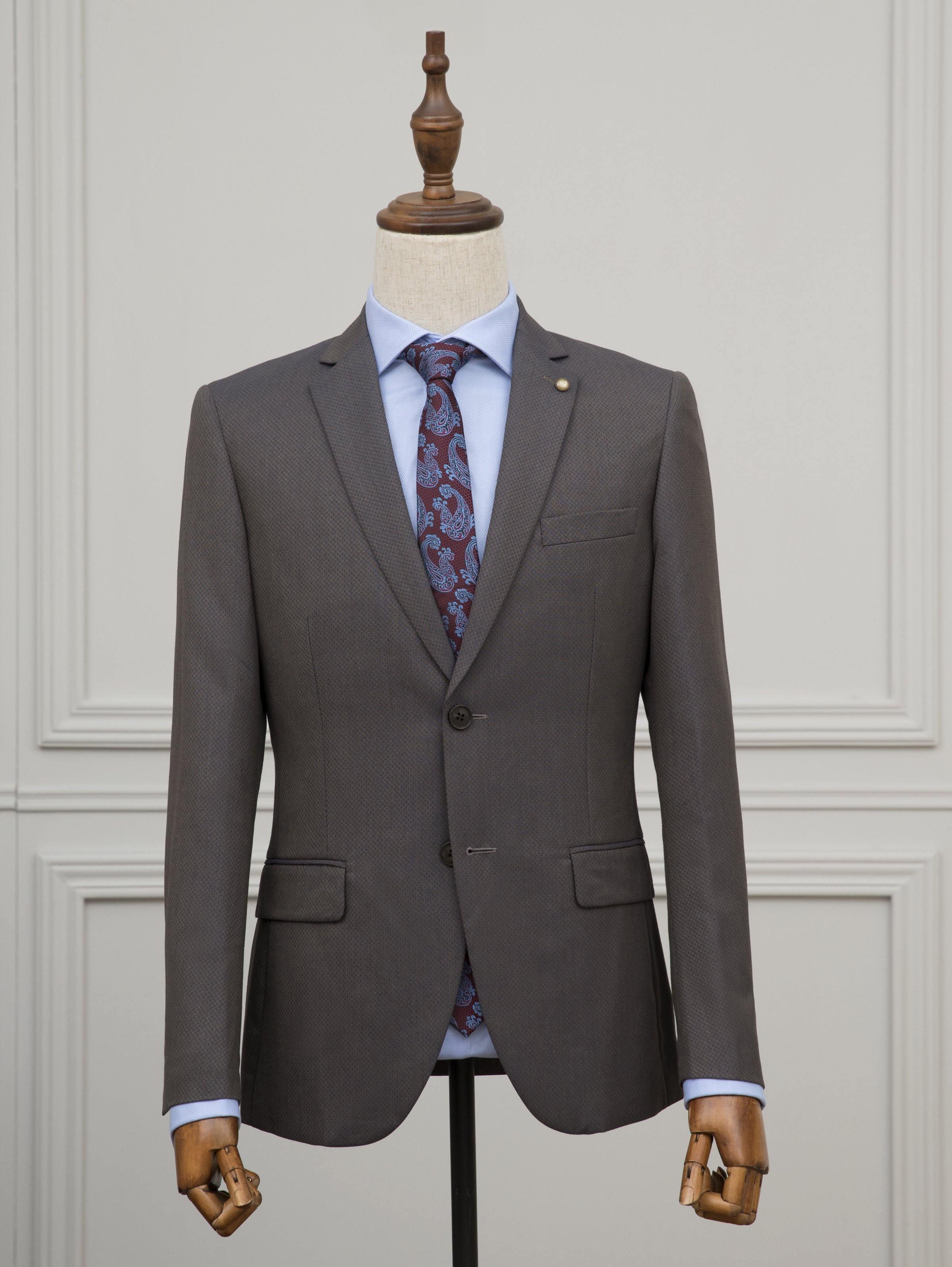 2 PIECE SUIT BROWN BLUE at Charcoal Clothing
