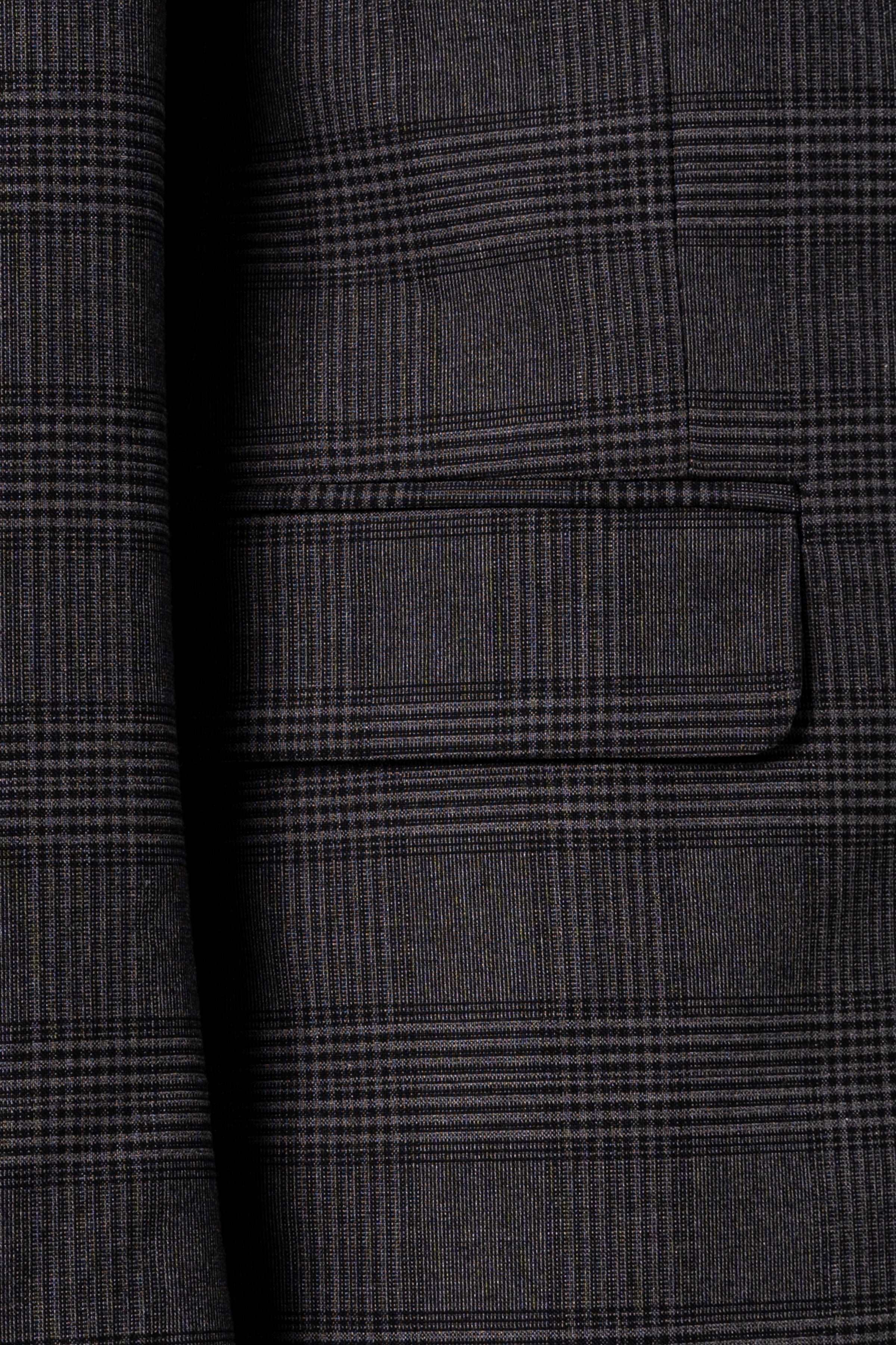Dark grey two-piece suit vest with flap pocket