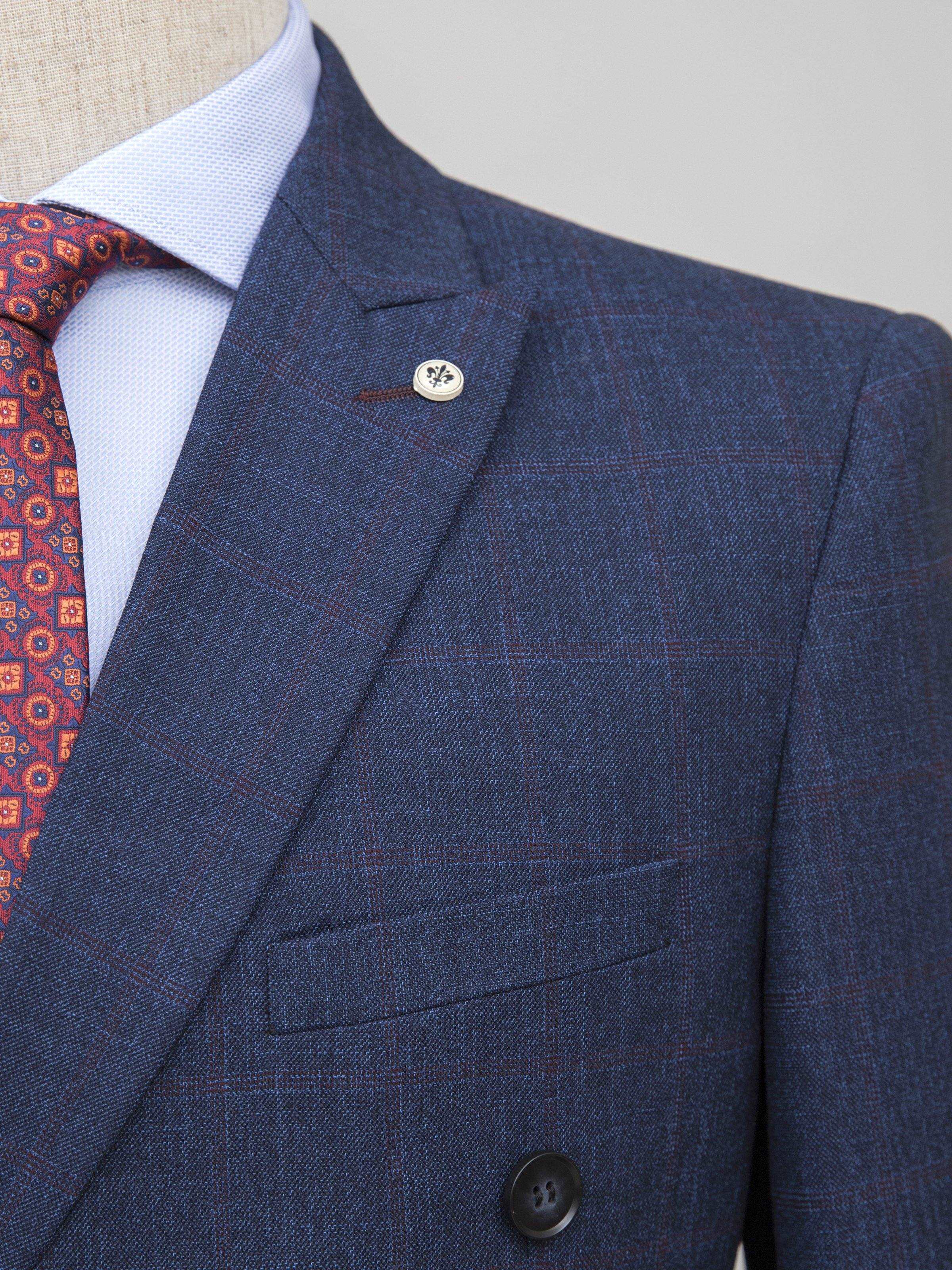 2 PIECE SUIT DOUBLE BREASTED NAVY BLUE at Charcoal Clothing