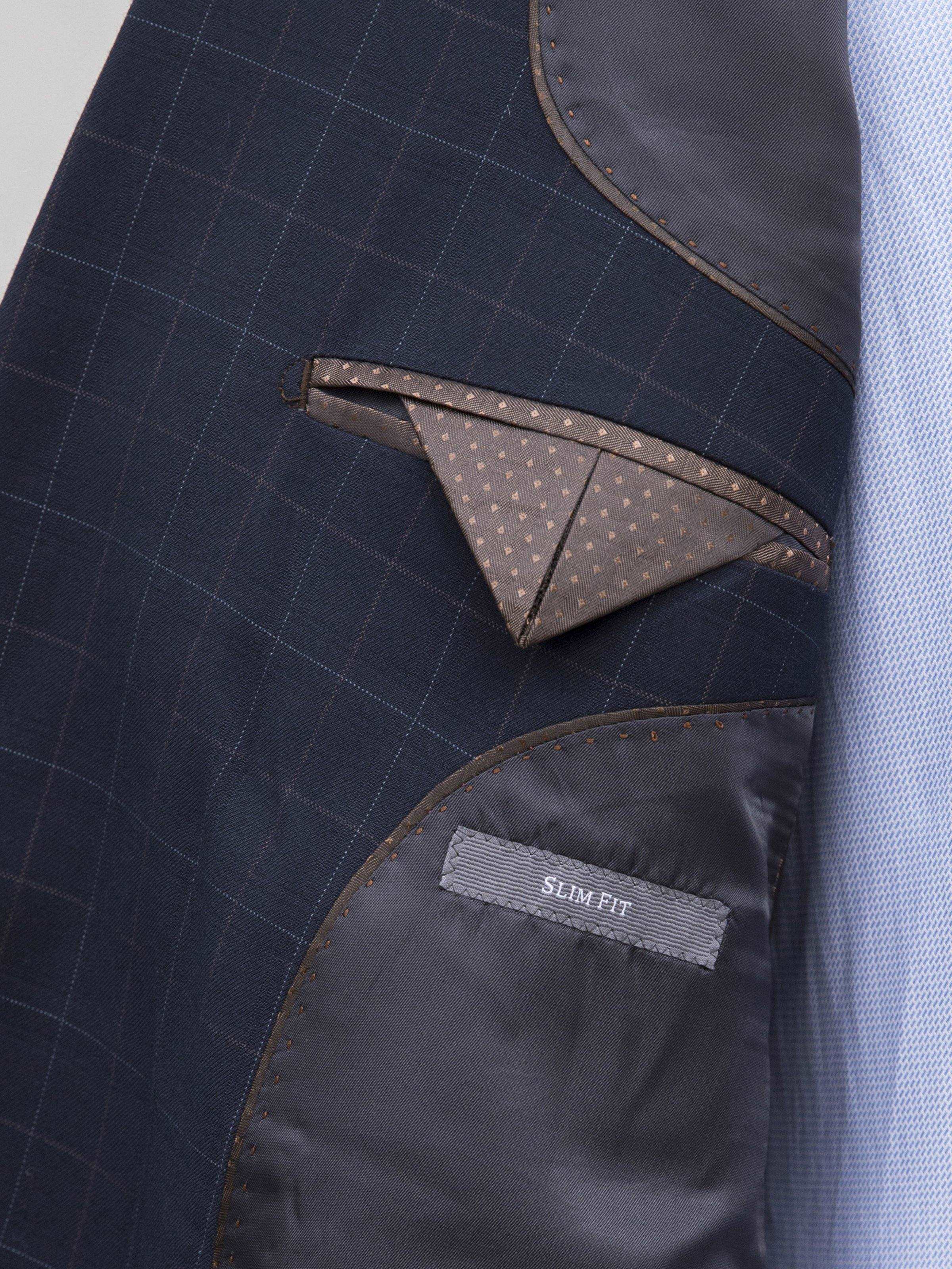 2 PIECE SUIT DOUBLE BREASTED SLIM FIT NAVY at Charcoal Clothing