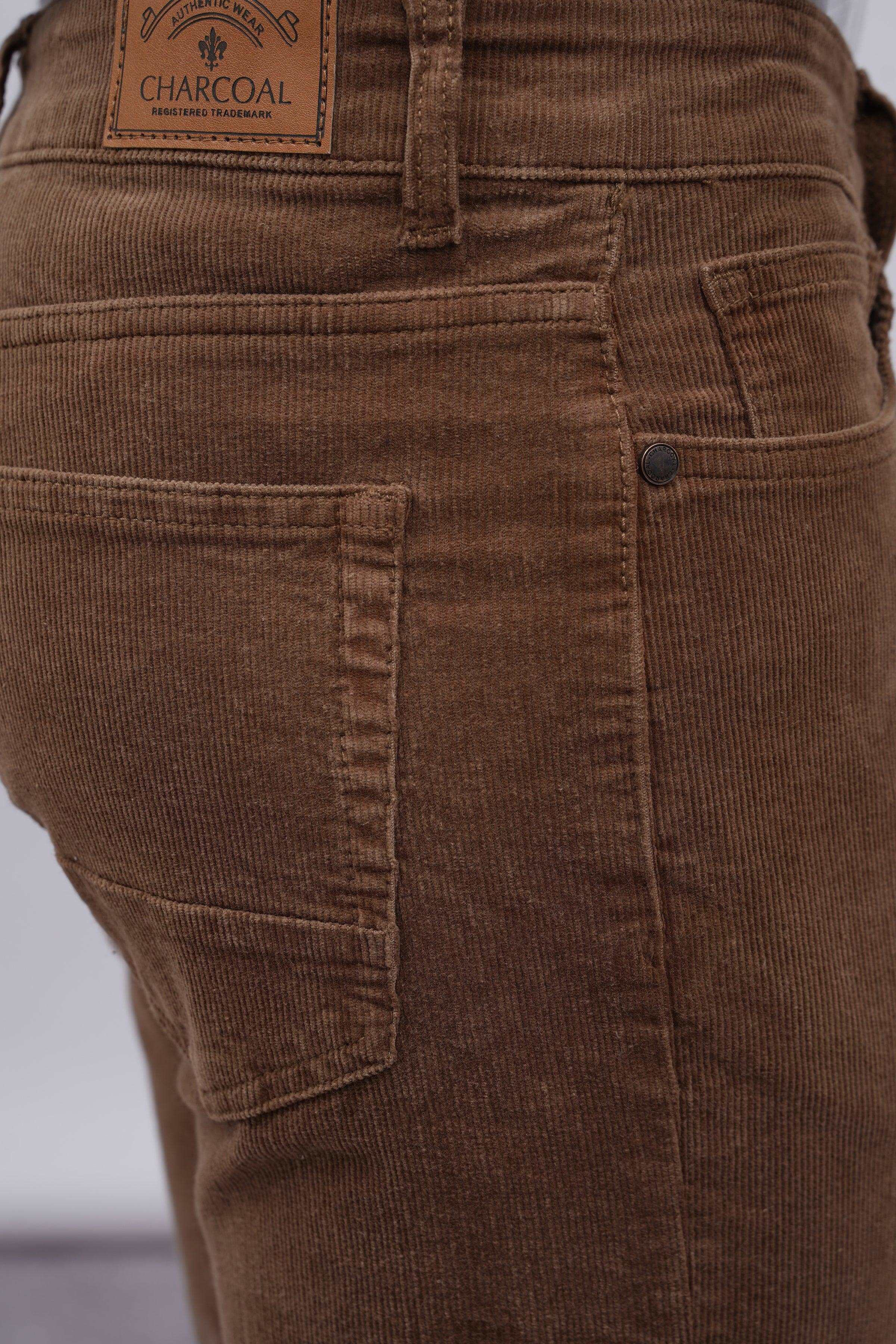 5 POCKET CORDUROY PANT KHAKI at Charcoal Clothing