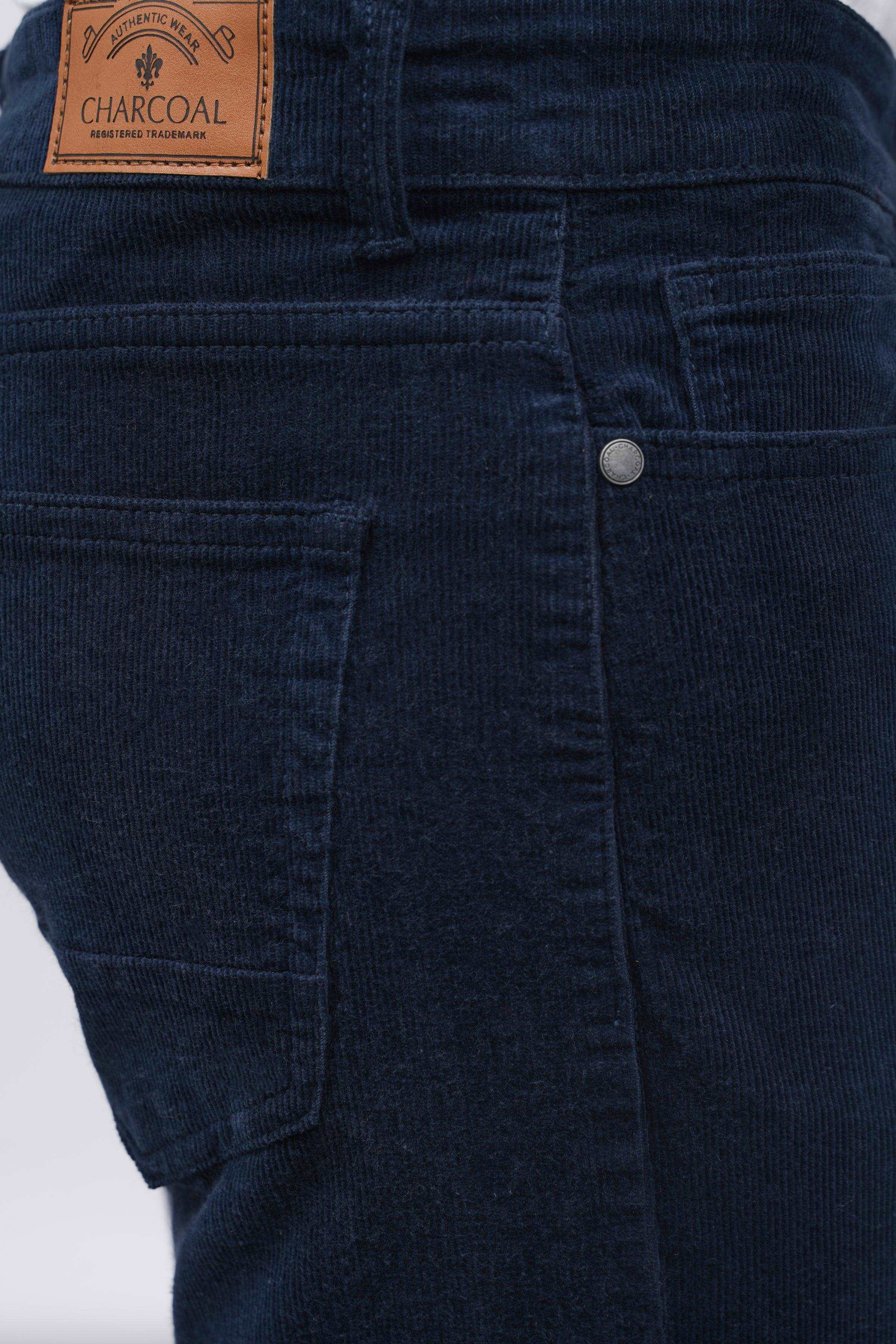 5 POCKET CORDUROY PANT NAVY at Charcoal Clothing