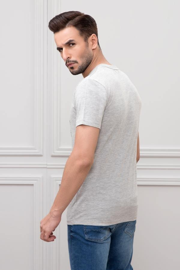 ALWAYS GREATER T SHIRT GRAPHICS ROUND NICK HAIDER GREY at Charcoal Clothing
