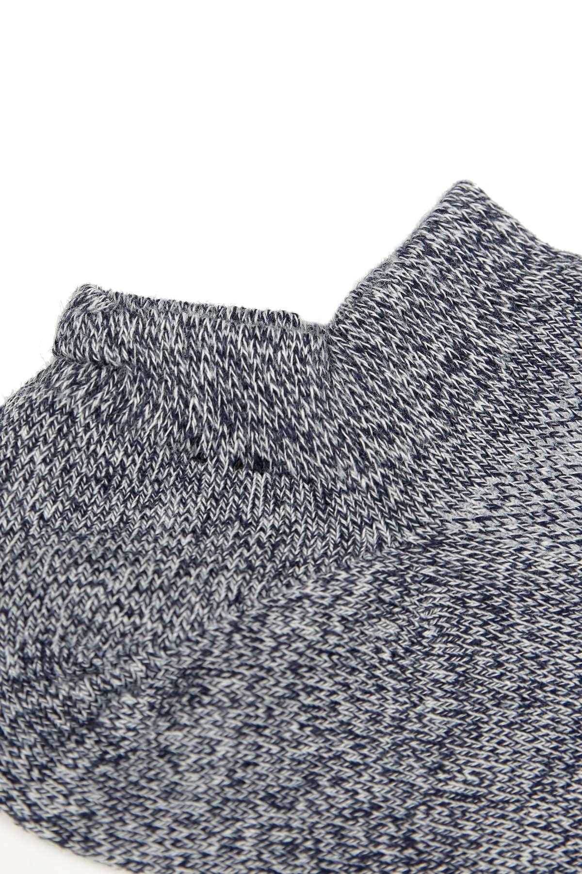 Ankle sock cuff and knit texture in heather gray