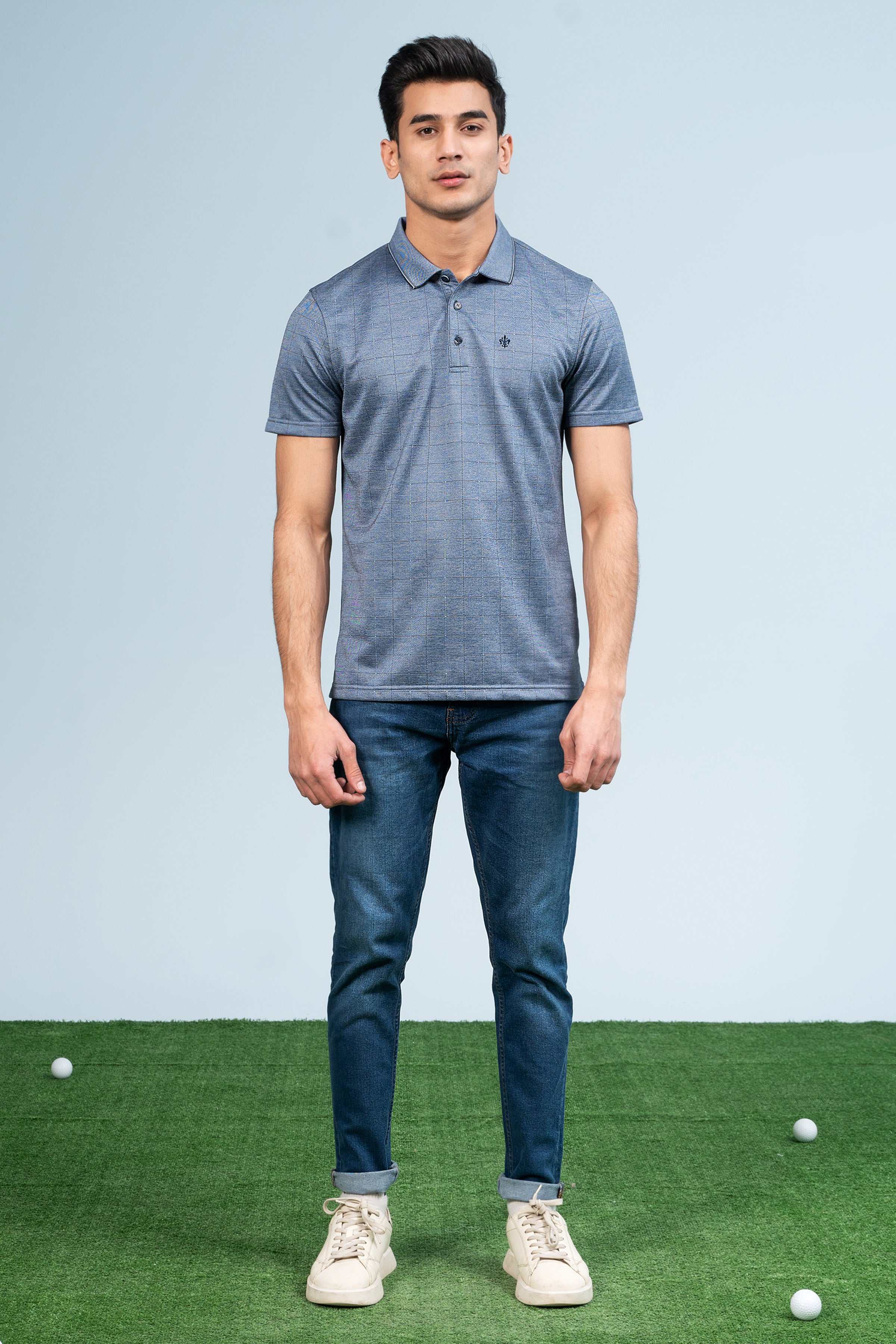 EXECUTIVE ICONIC POLO TEAL BLUE - Charcoal Clothing
