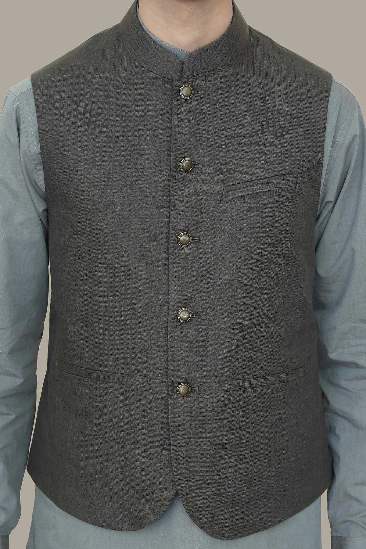 Afroz Waistcoat Brown at Charcoal Clothing