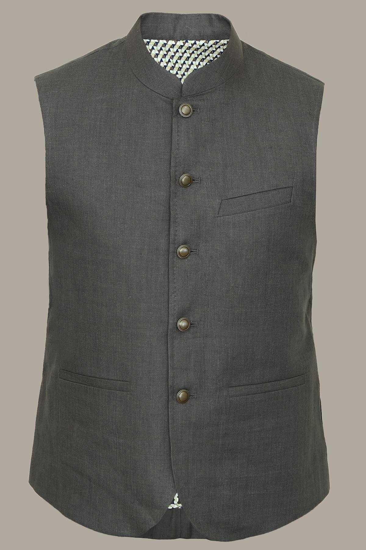 Afroz Waistcoat Brown at Charcoal Clothing