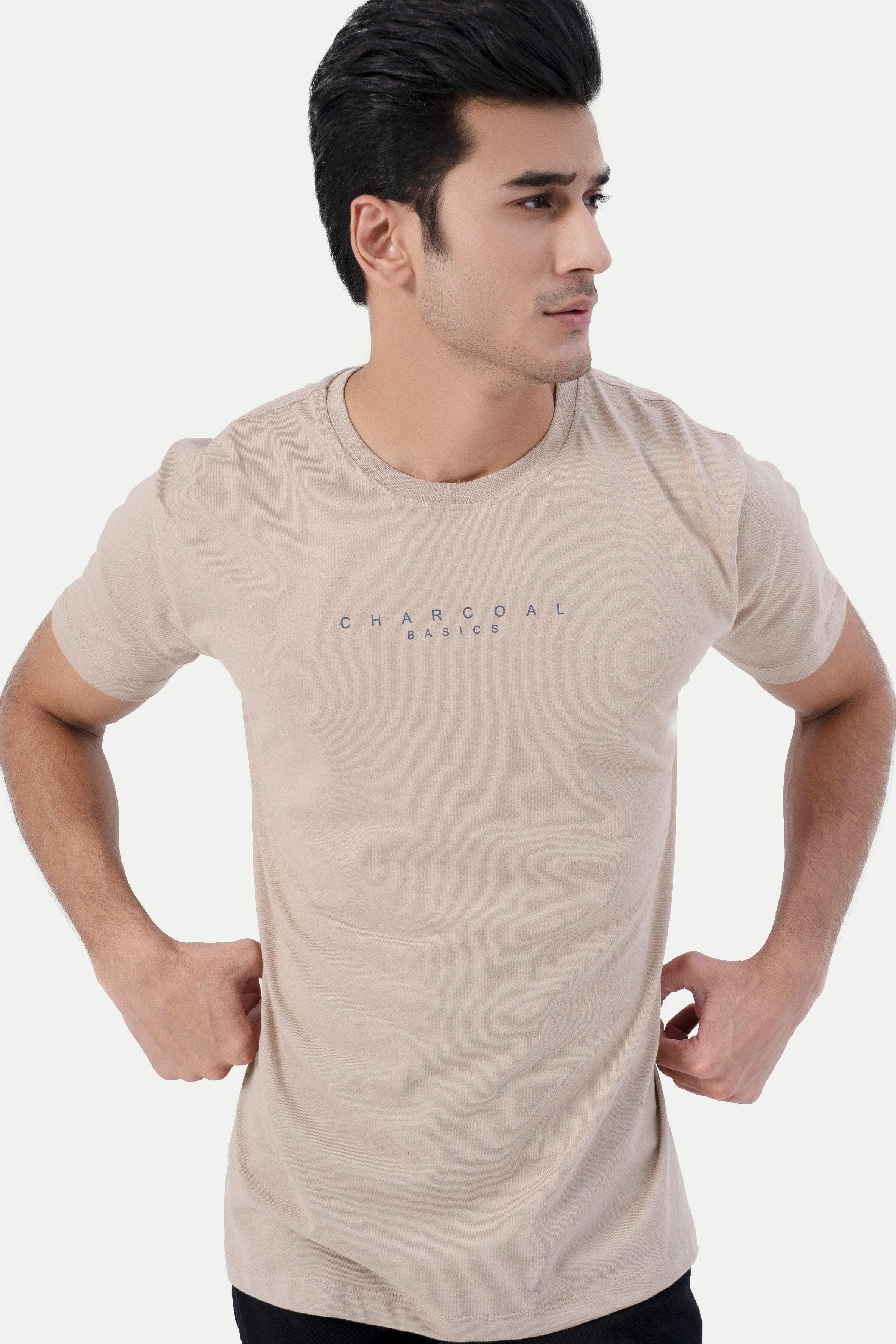 BASIC T-SHIRT BEIGE at Charcoal Clothing
