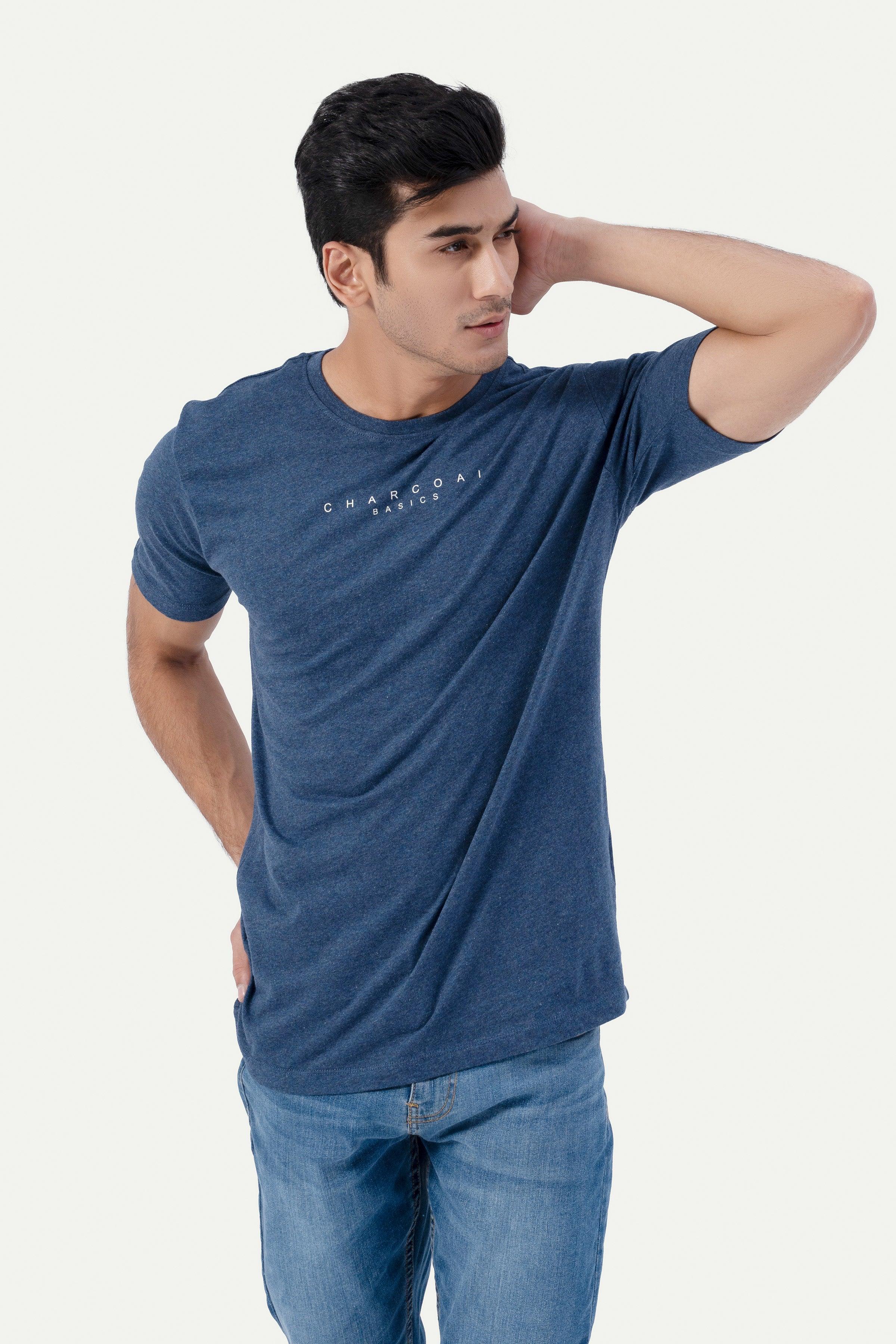 BASIC T-SHIRT DARK BLUE at Charcoal Clothing