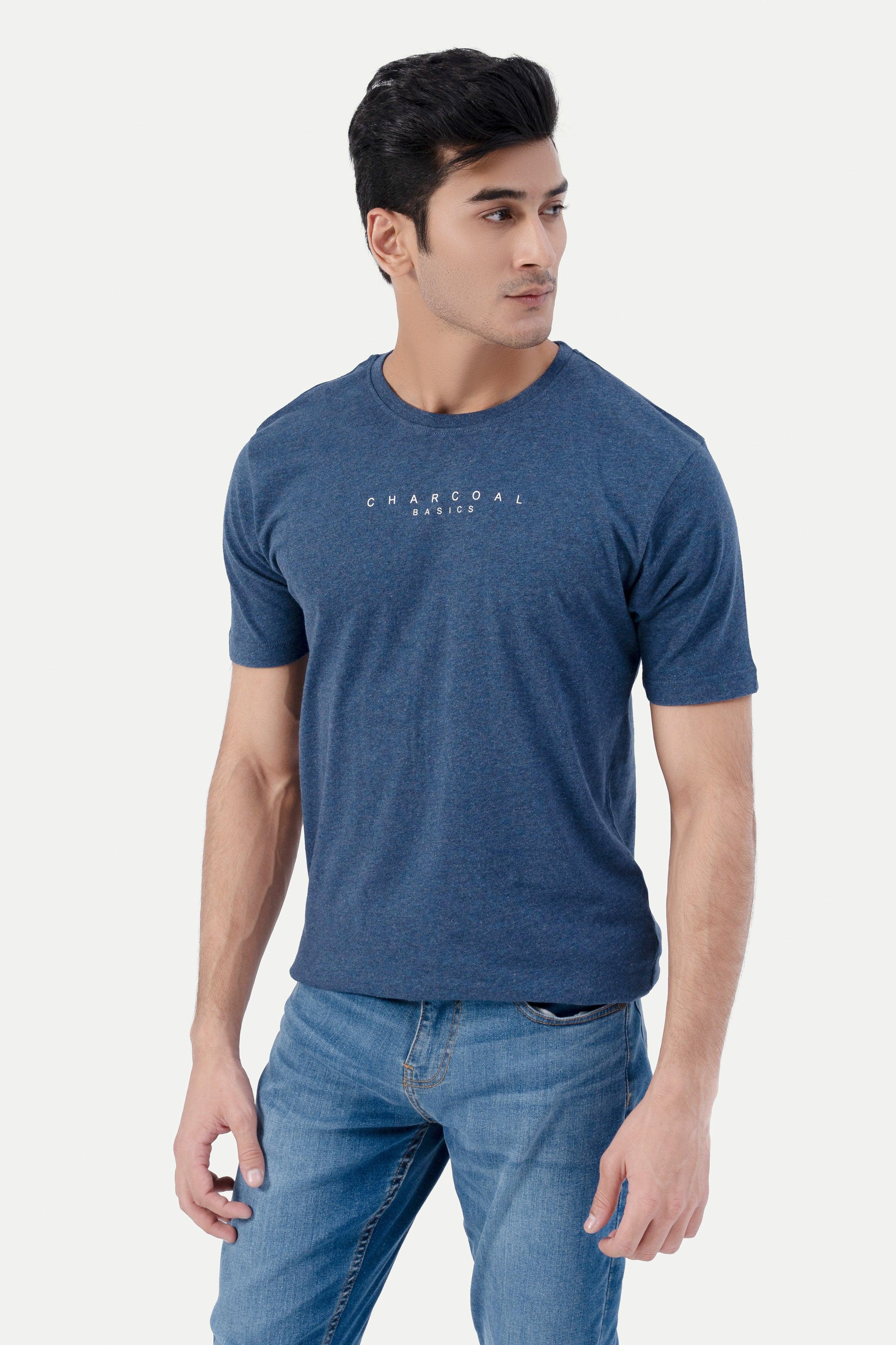 BASIC T-SHIRT DARK BLUE at Charcoal Clothing