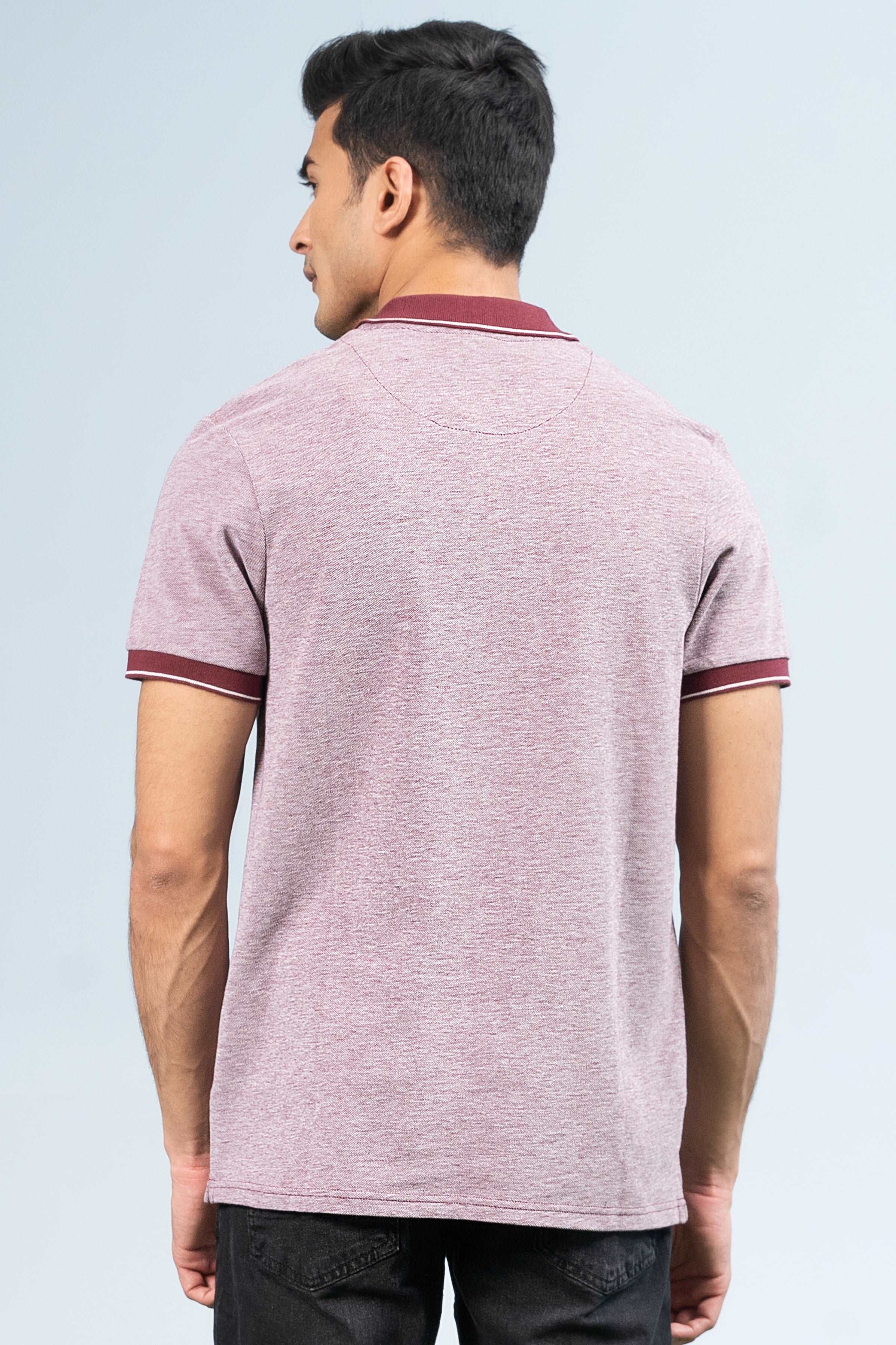 BIRD EYE POLO MAROON at Charcoal Clothing