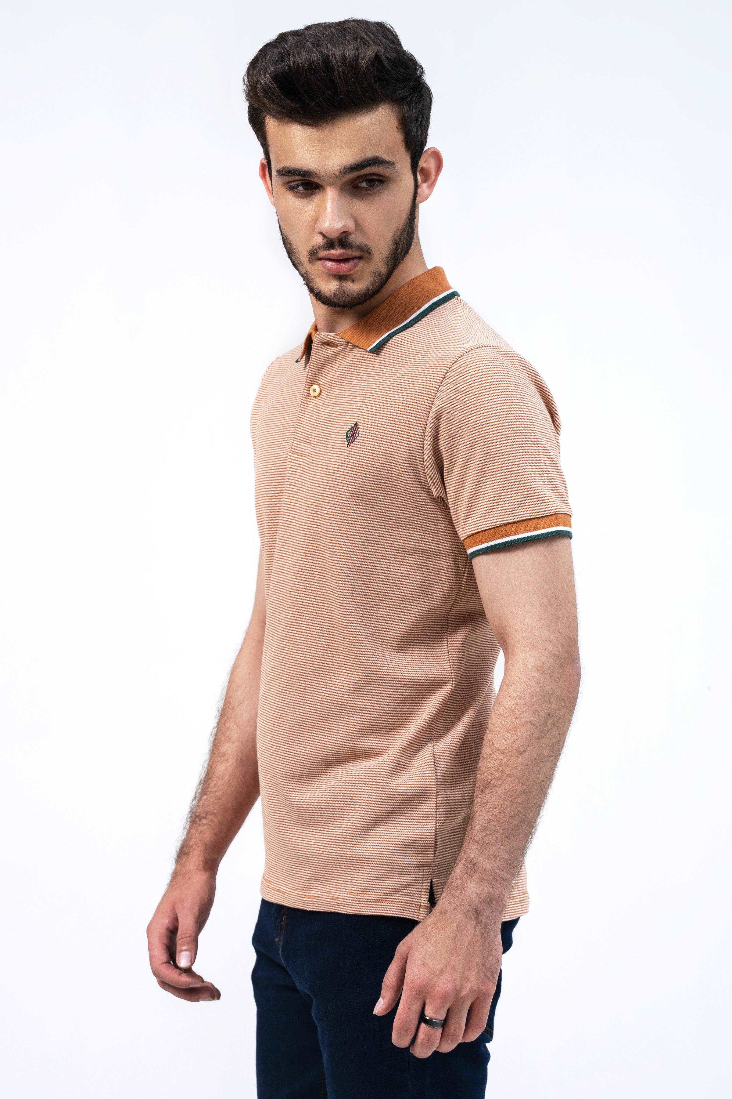 BIRD EYE POLO RUST at Charcoal Clothing