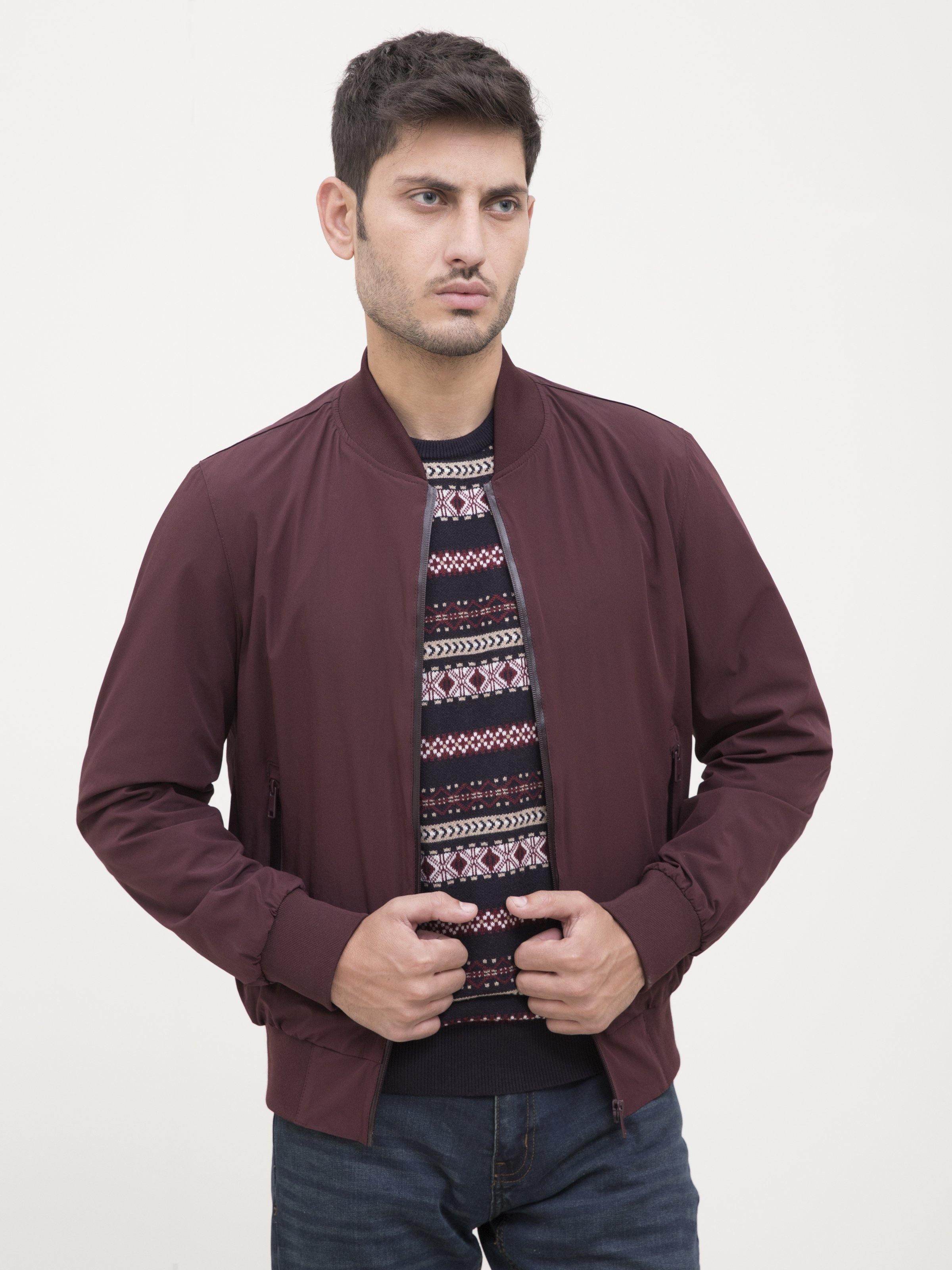BOMBER JACKET MAROON at Charcoal Clothing