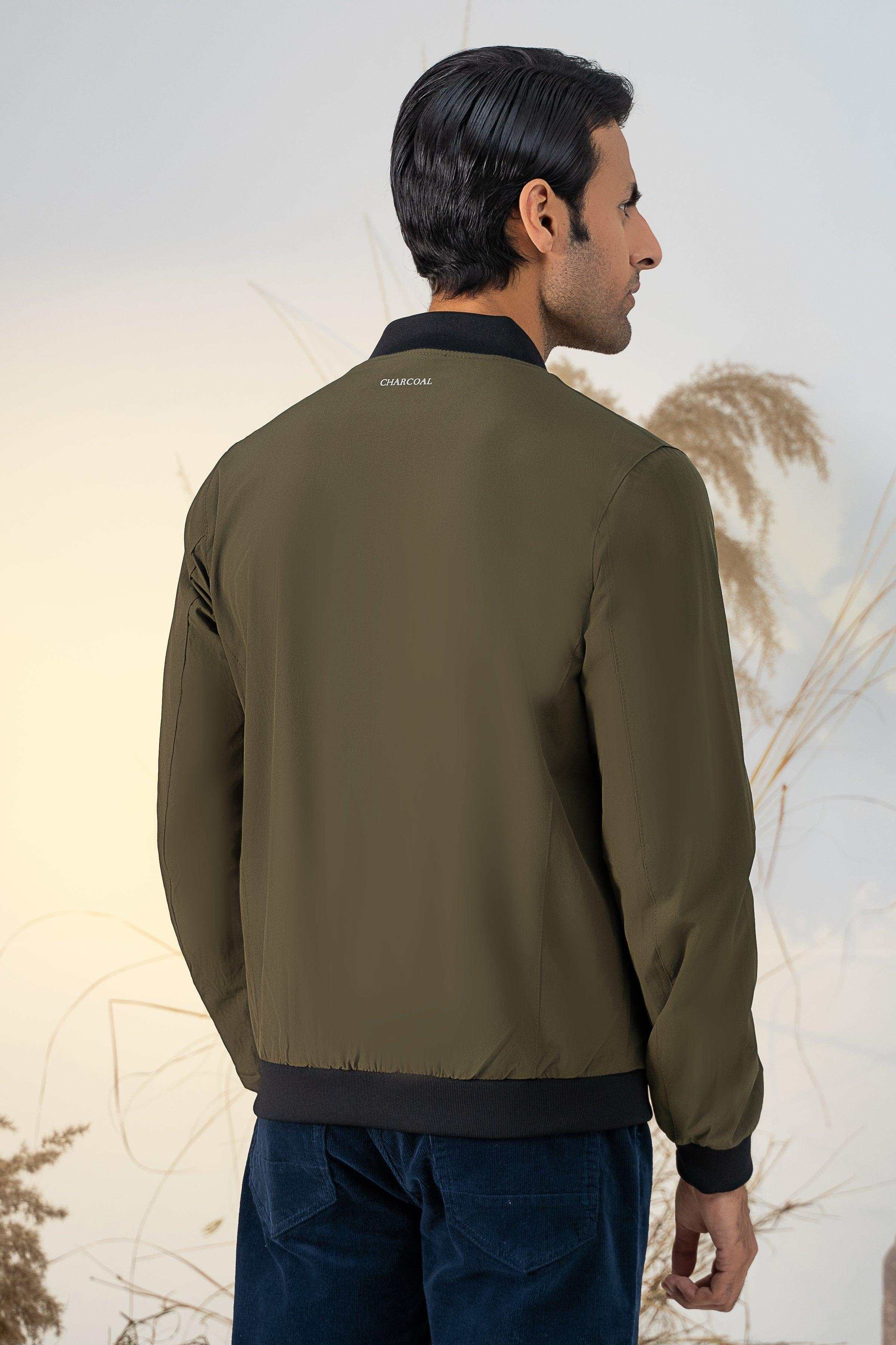 BOWSER JACKET WIND BREAKER OLIVE at Charcoal Clothing