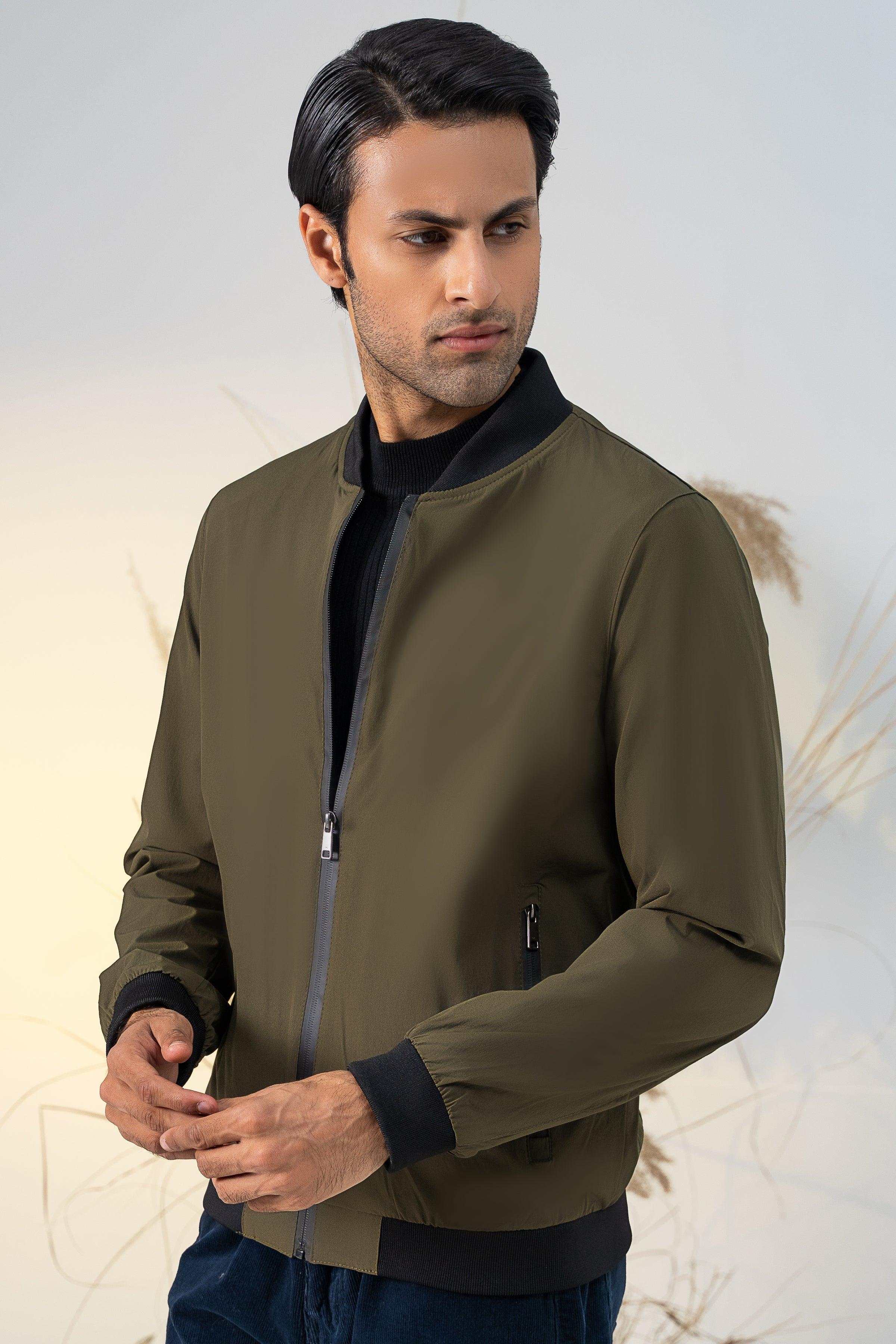 BOWSER JACKET WIND BREAKER OLIVE at Charcoal Clothing
