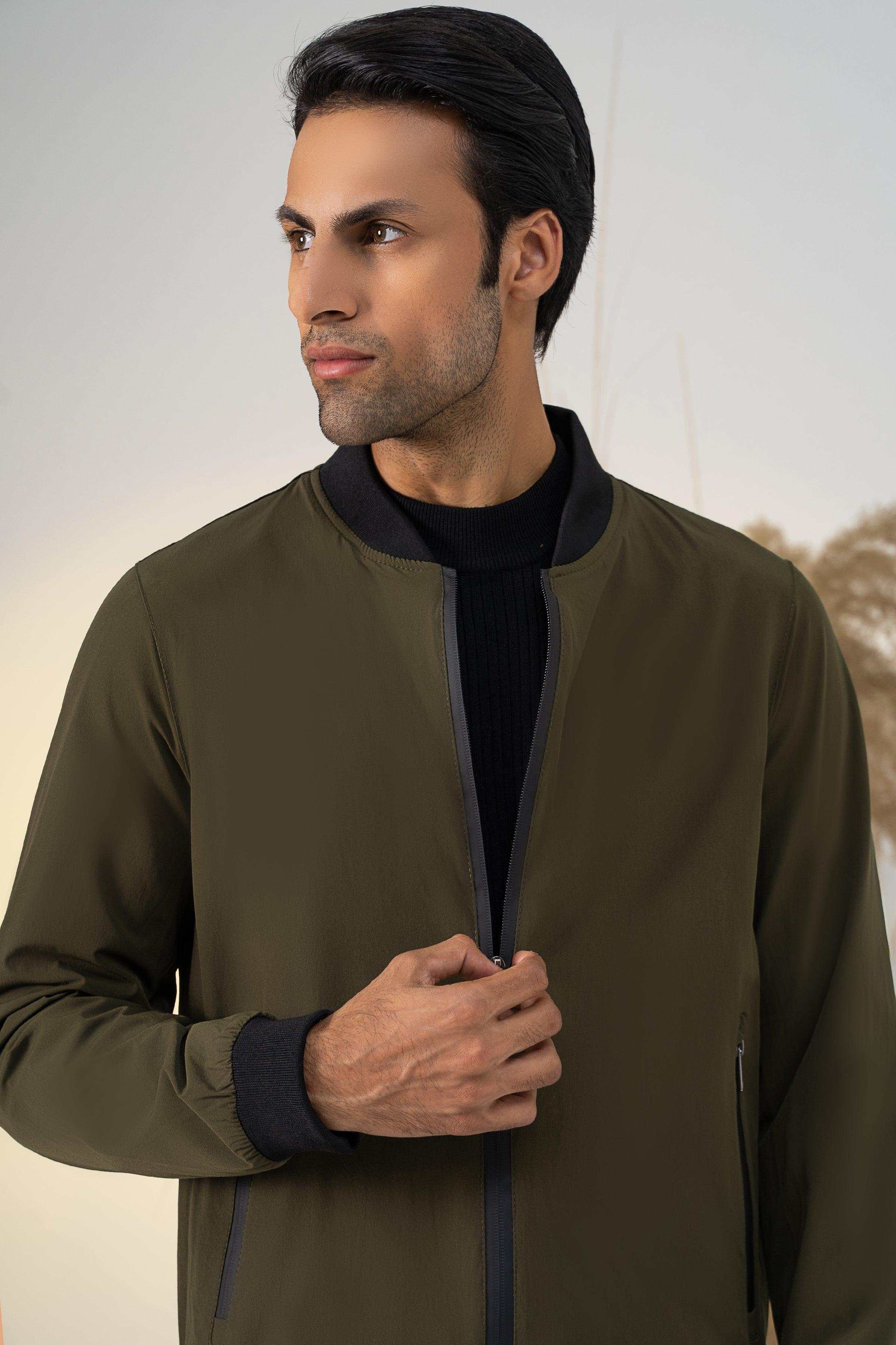 BOWSER JACKET WIND BREAKER OLIVE at Charcoal Clothing