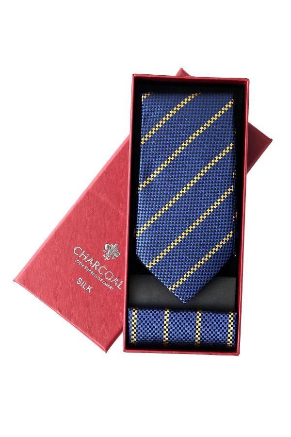BOX SILK TIE SET at Charcoal Clothing