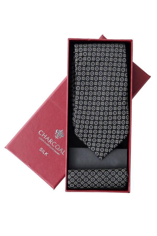 BOX SILK TIE SET at Charcoal Clothing