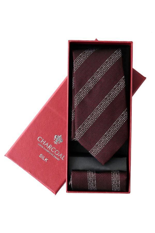 BOX SILK TIE SET at Charcoal Clothing