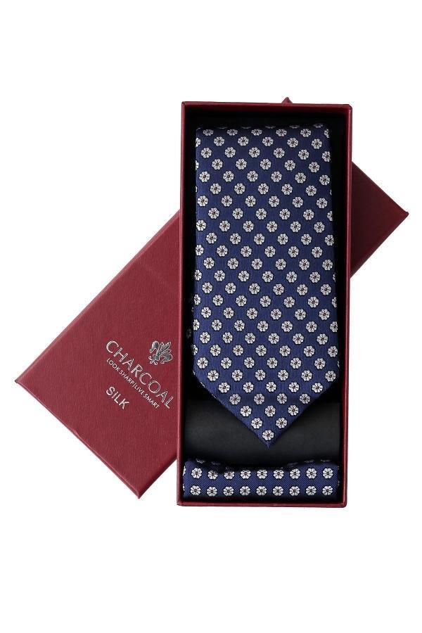 BOX SILK TIE SET at Charcoal Clothing