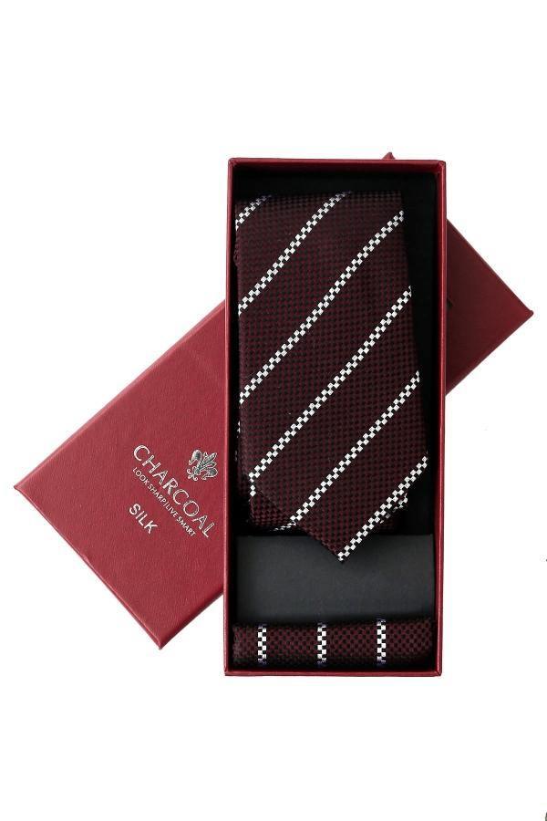 BOX SILK TIE SET at Charcoal Clothing