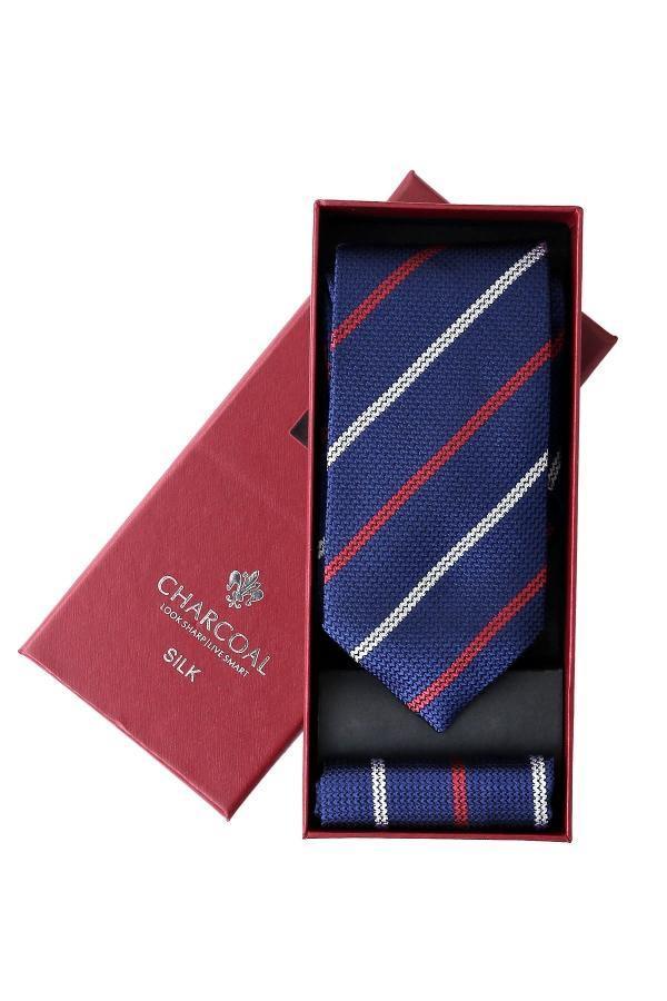 BOX SILK TIE SET at Charcoal Clothing