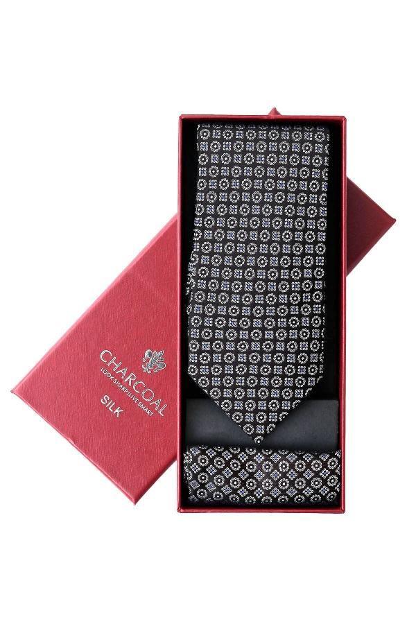 BOX SILK TIE SET at Charcoal Clothing
