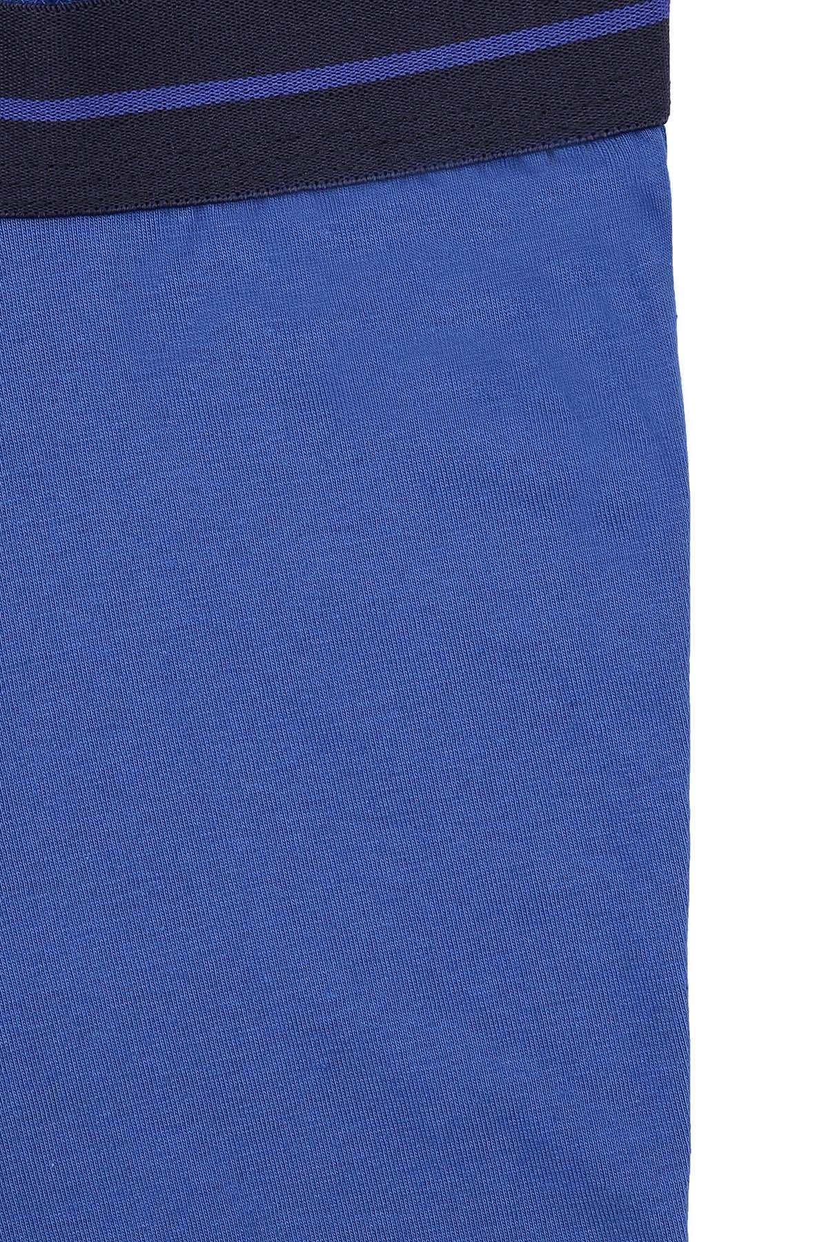 Royal blue boxer briefs with dark elastic waistband trim