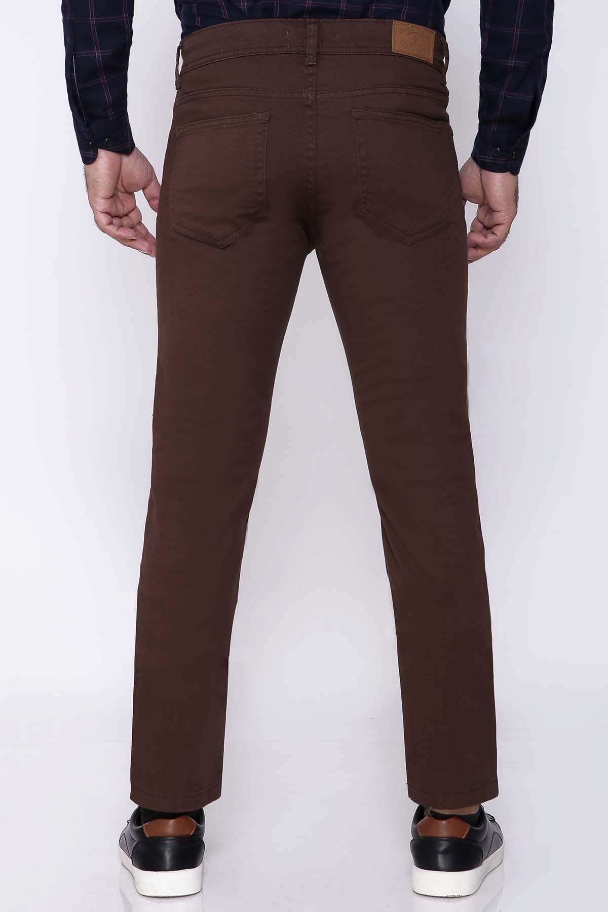 C PANT 5 POCKET SLIM FIT BROWN at Charcoal Clothing